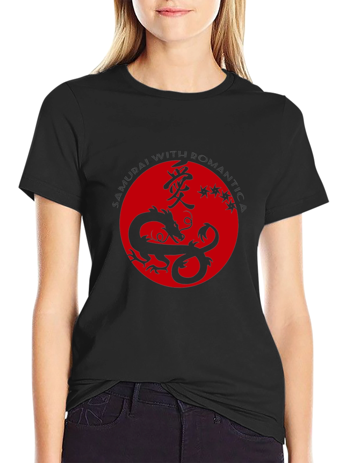 Black Dragon Kanji Graphic Tee - Black T-Shirt view 2