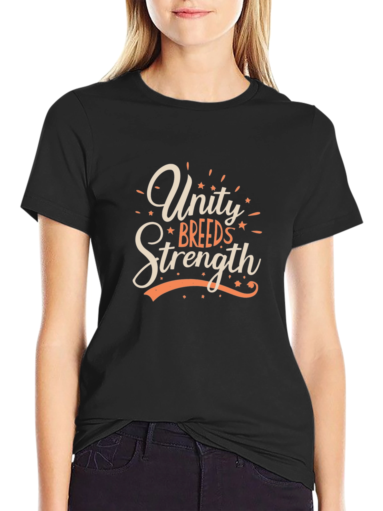Black Unity Breeds Strength Graphic Tee - Mens Black T-Shirt view 2