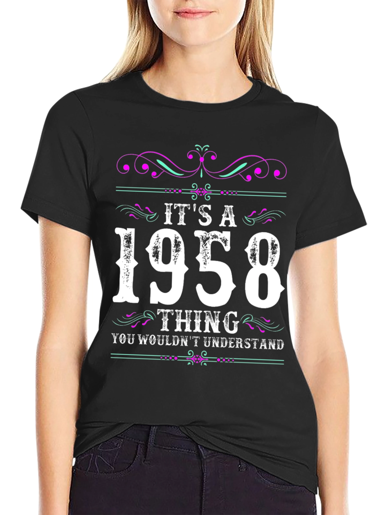 Black It's a 1958 Thing T-Shirt view 2