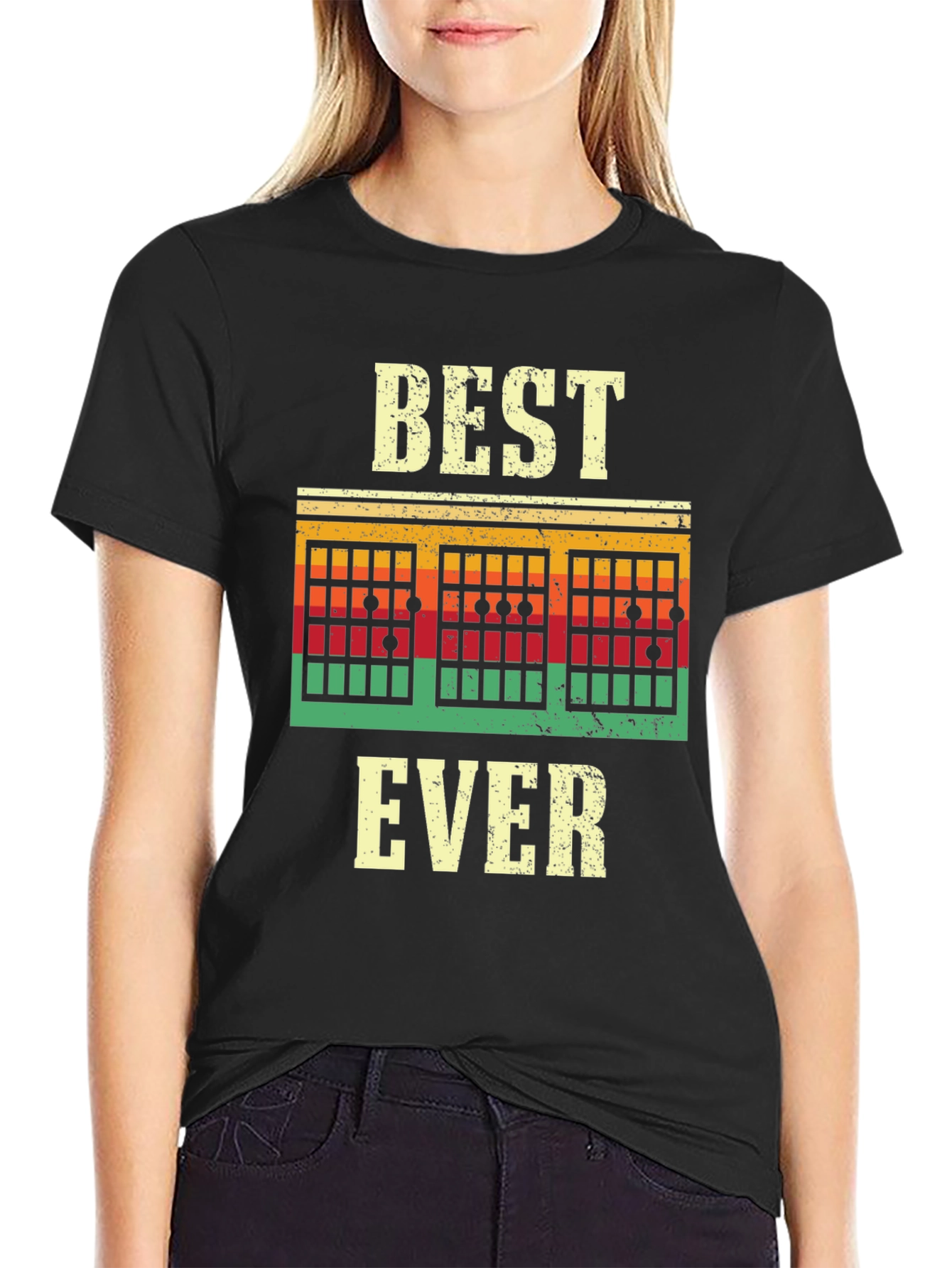 Black Best Guitar Ever T-Shirt - Retro Style view 2