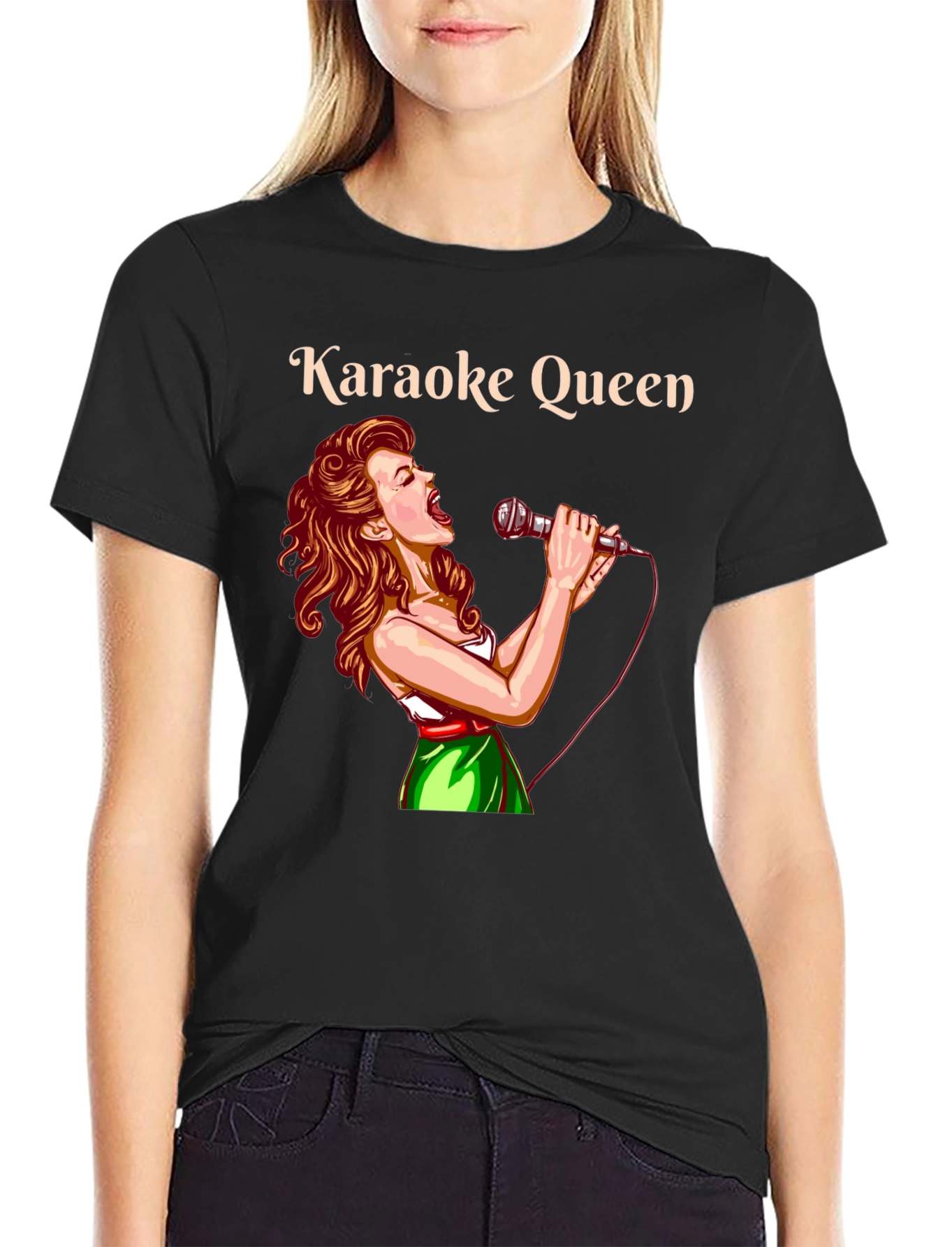 Black Karaoke Queen Graphic T-Shirt view 2