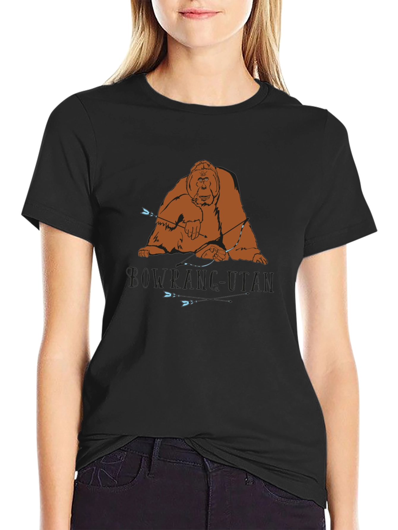 Black Orangutan Graphic Tee - Black view 2