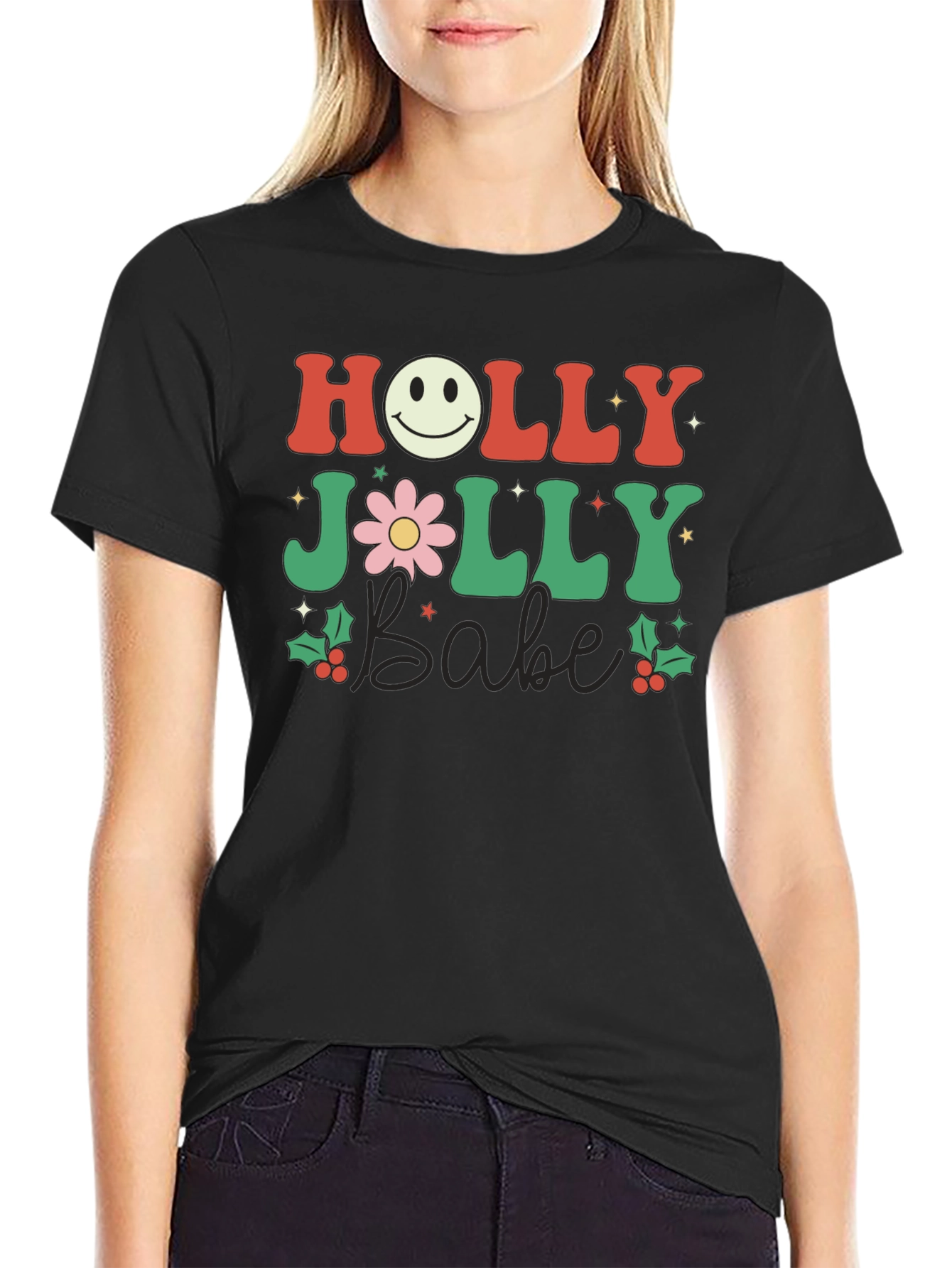Holly Jolly Babe Retro Graphic Tee - 2