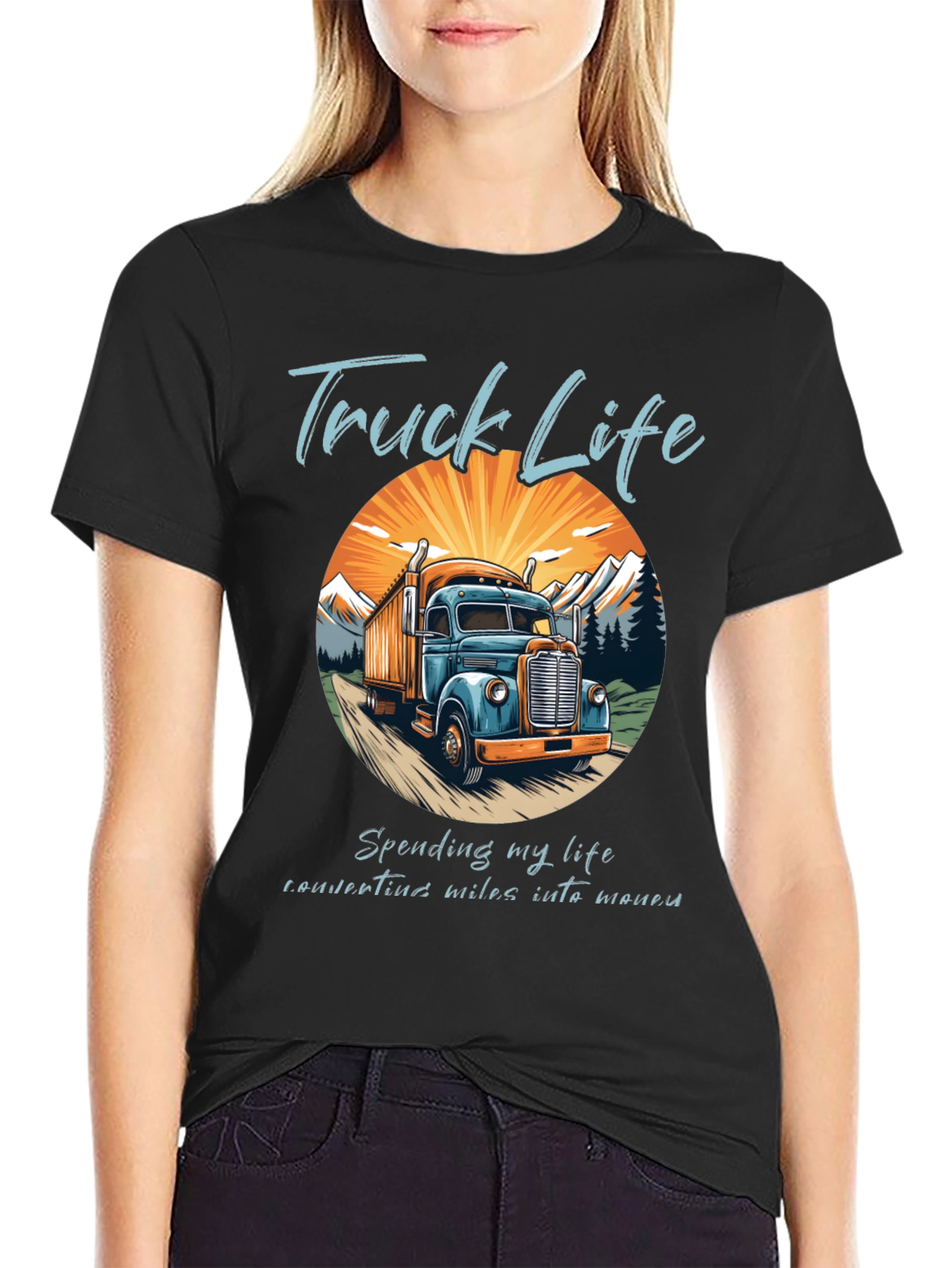 Black Truck Life Tee - Convert Miles Into Money view 2