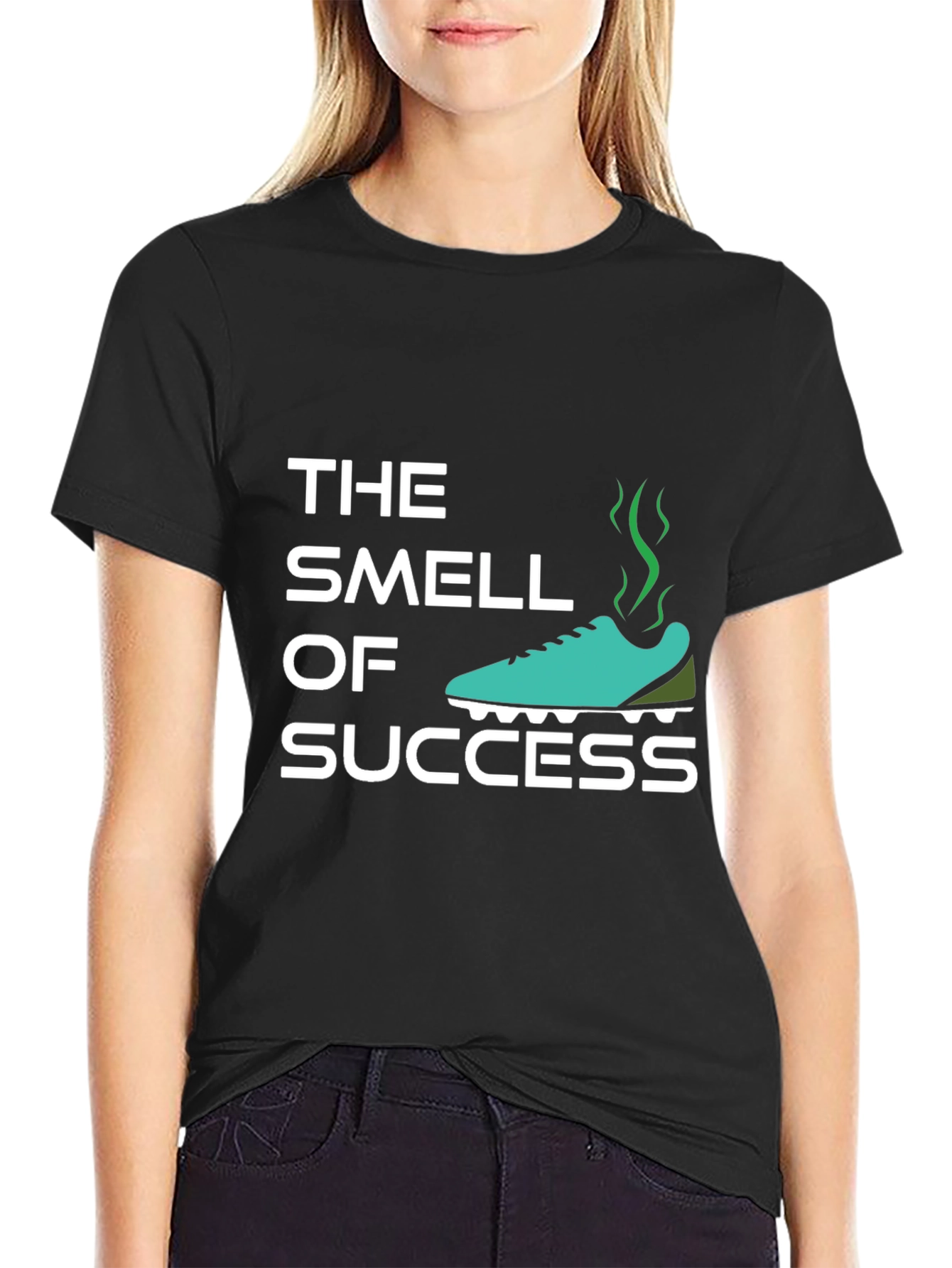 Black The Smell of Success T-Shirt - Humorous Athlete Shirt view 2