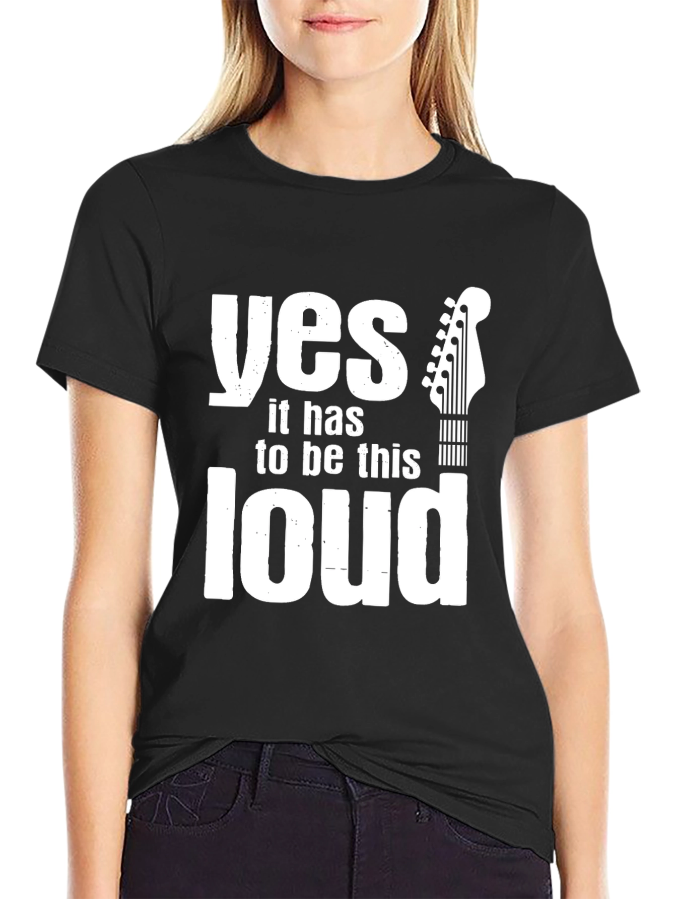 Black Yes It Has To Be This Loud Black Graphic Tee view 2
