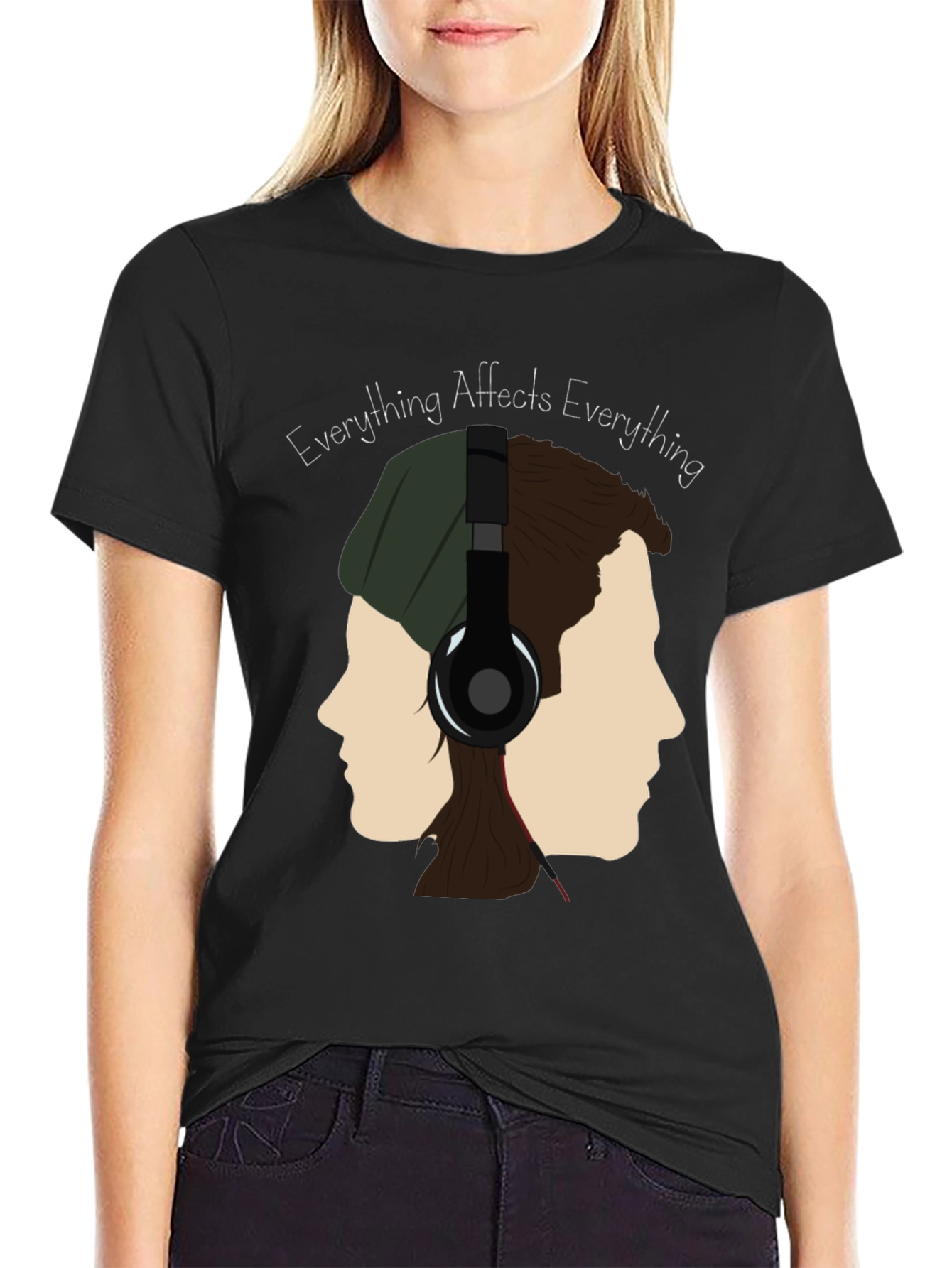 Black Everything Affects Everything T-Shirt view 2