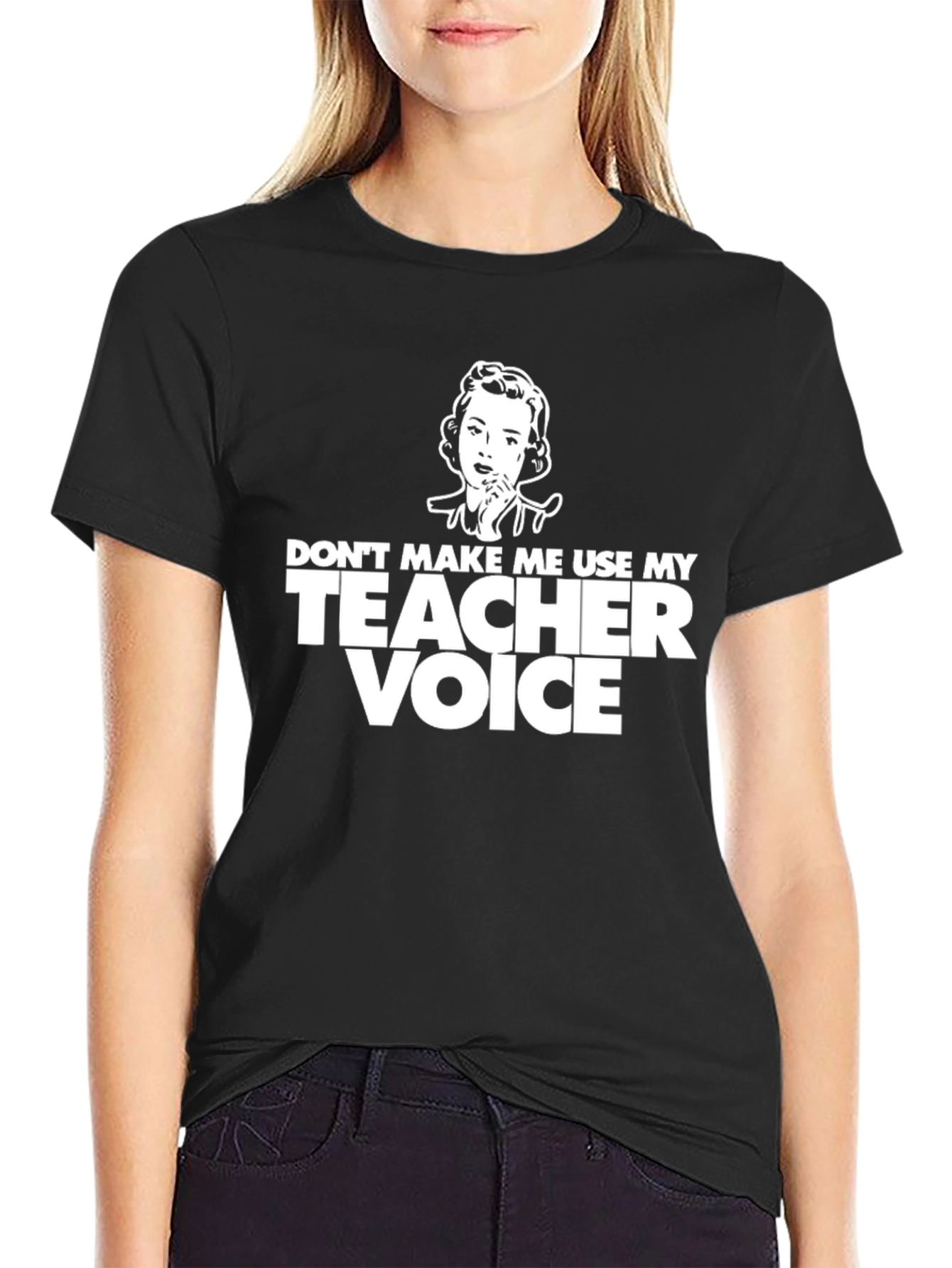 Black Don't Make Me Use My Teacher Voice T-Shirt view 2