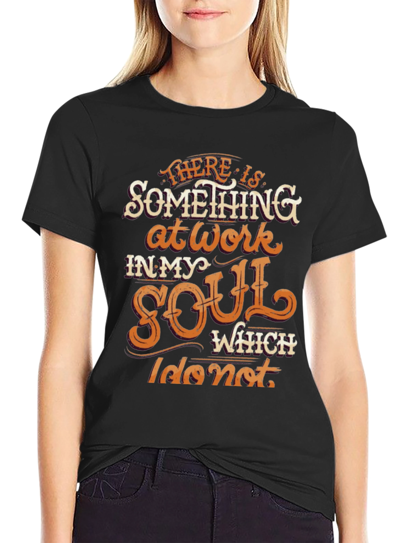 Black Soulful Graphic Tee - Inspiring Message T-Shirt view 2