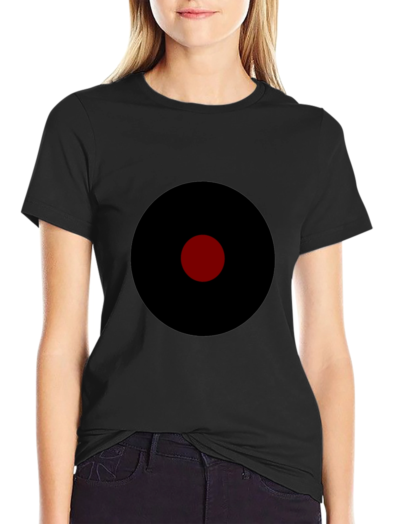 Black Men's Black T-Shirt with Target Graphic view 2