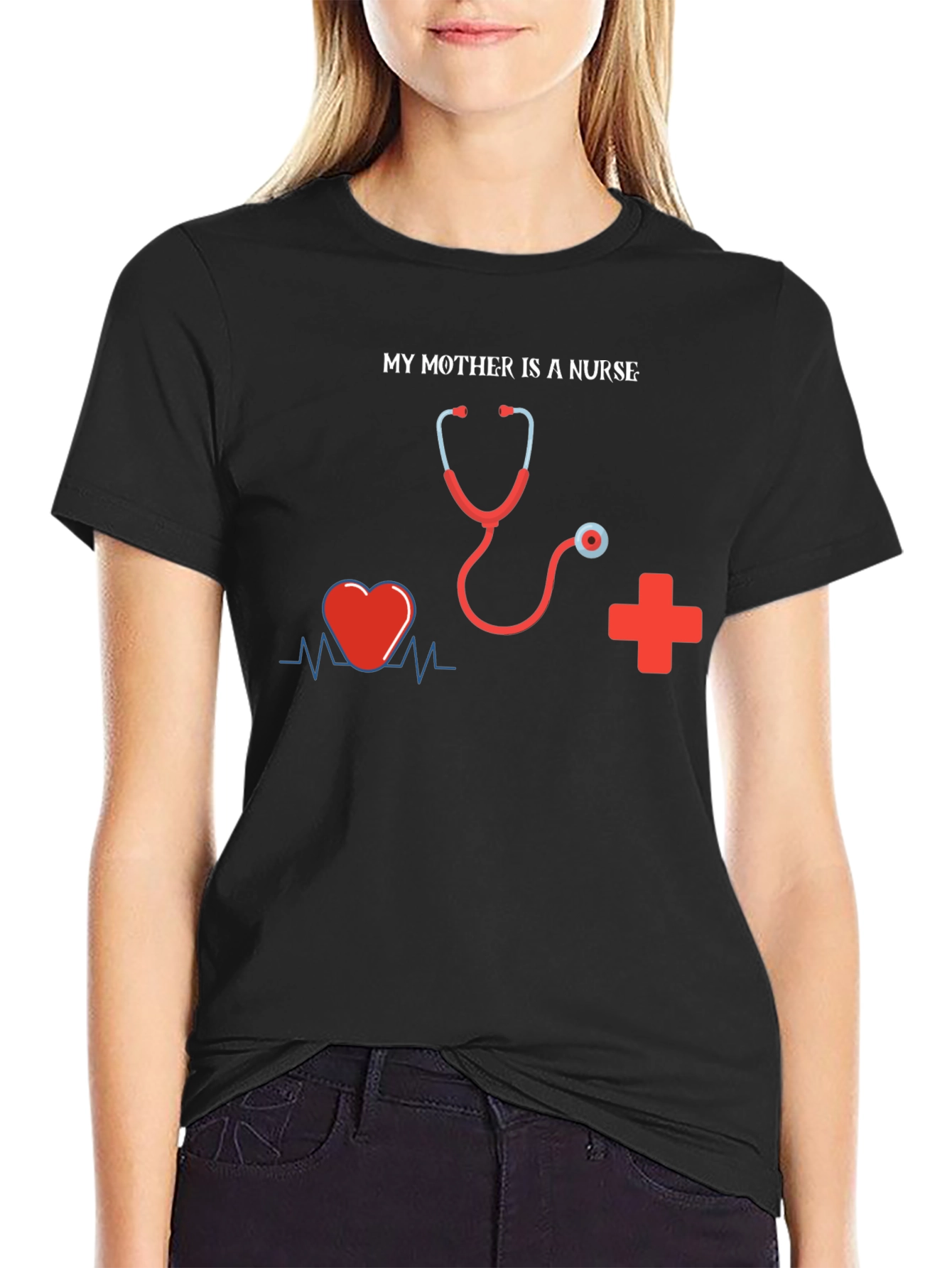Black My Mother is a Nurse T-Shirt - Medical Hero Apparel view 2