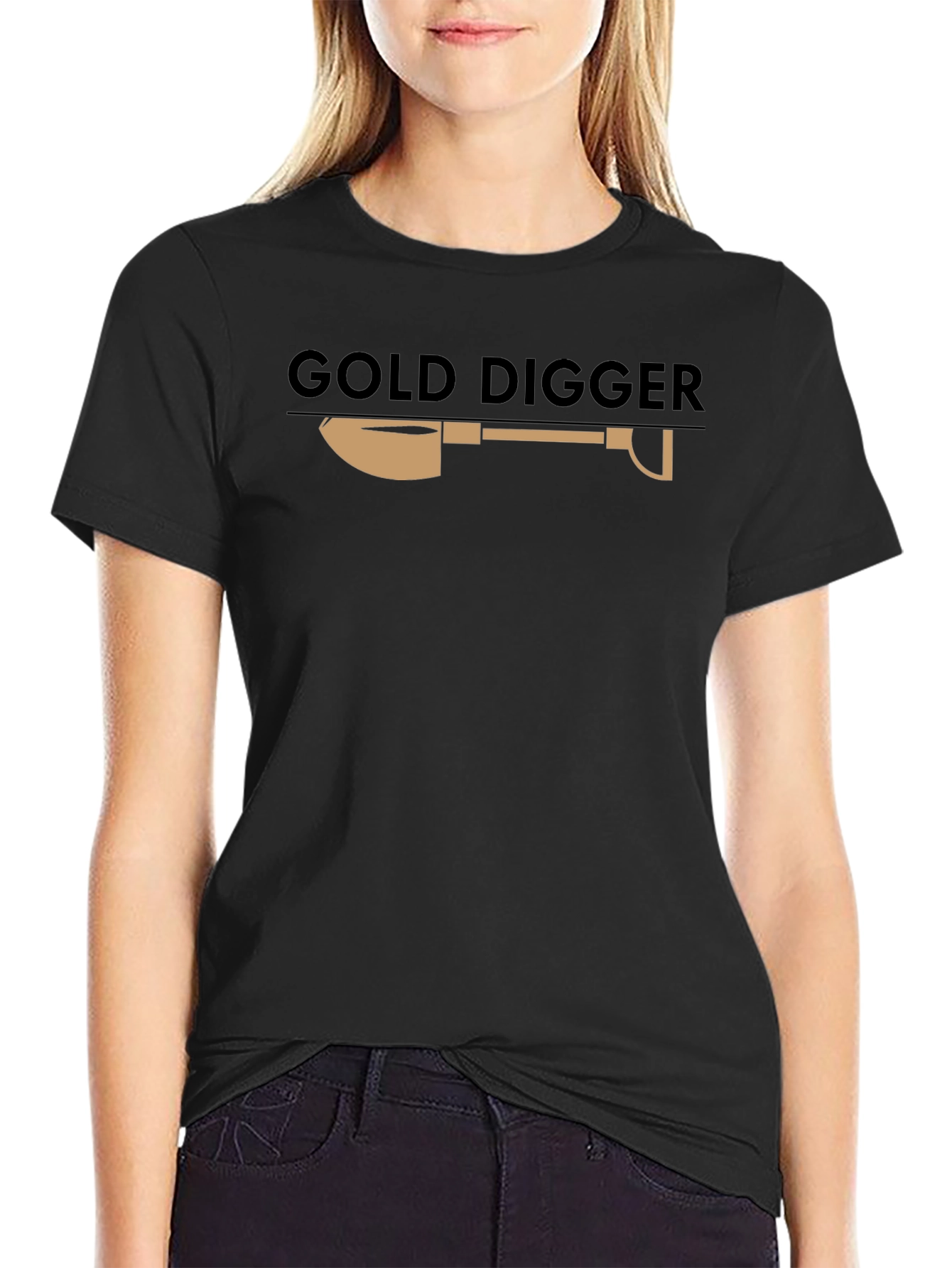 Black Gold Digger Graphic Tee - Novelty Design T-Shirt view 2
