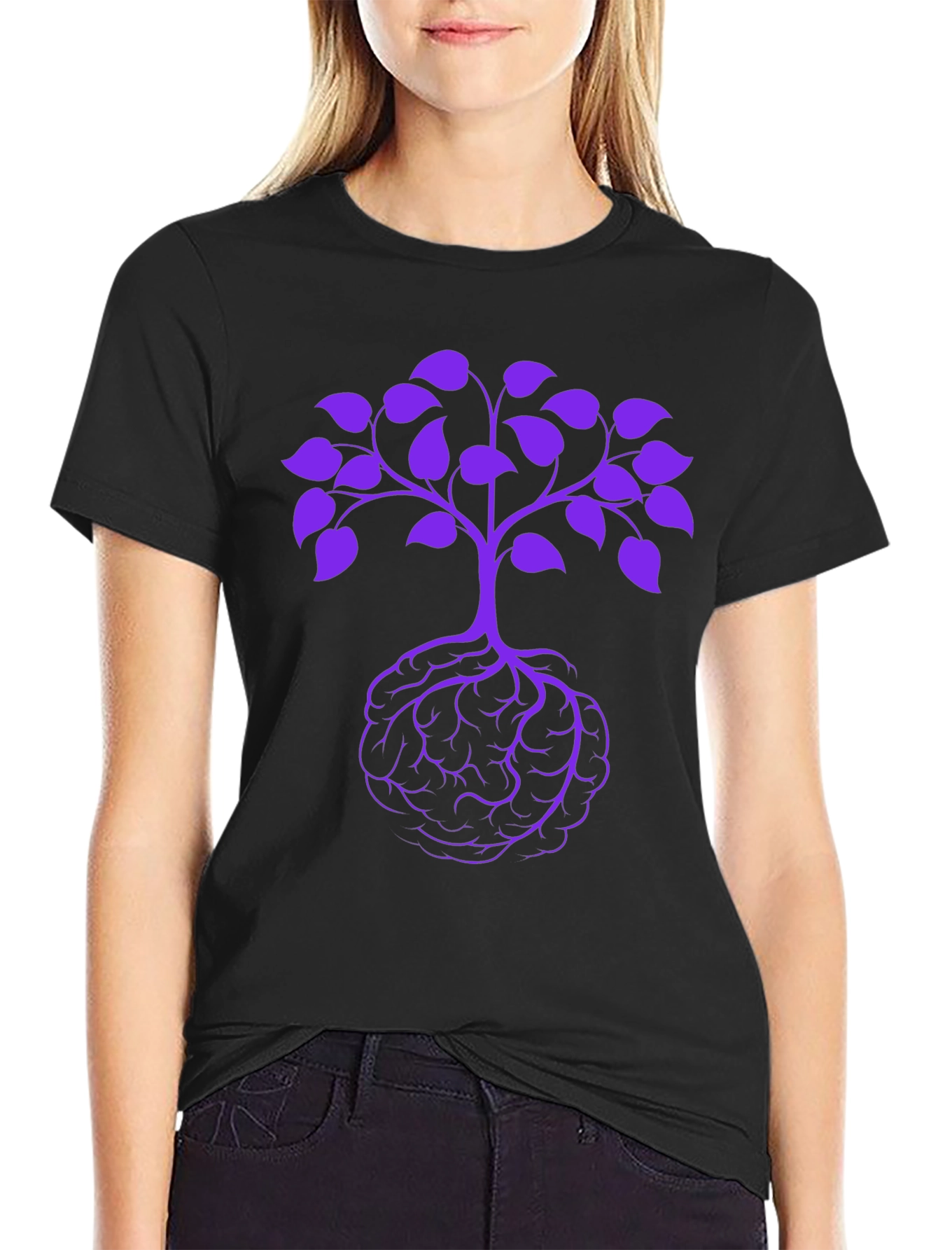 Black Brain Tree Graphic Tee - Unisex view 2