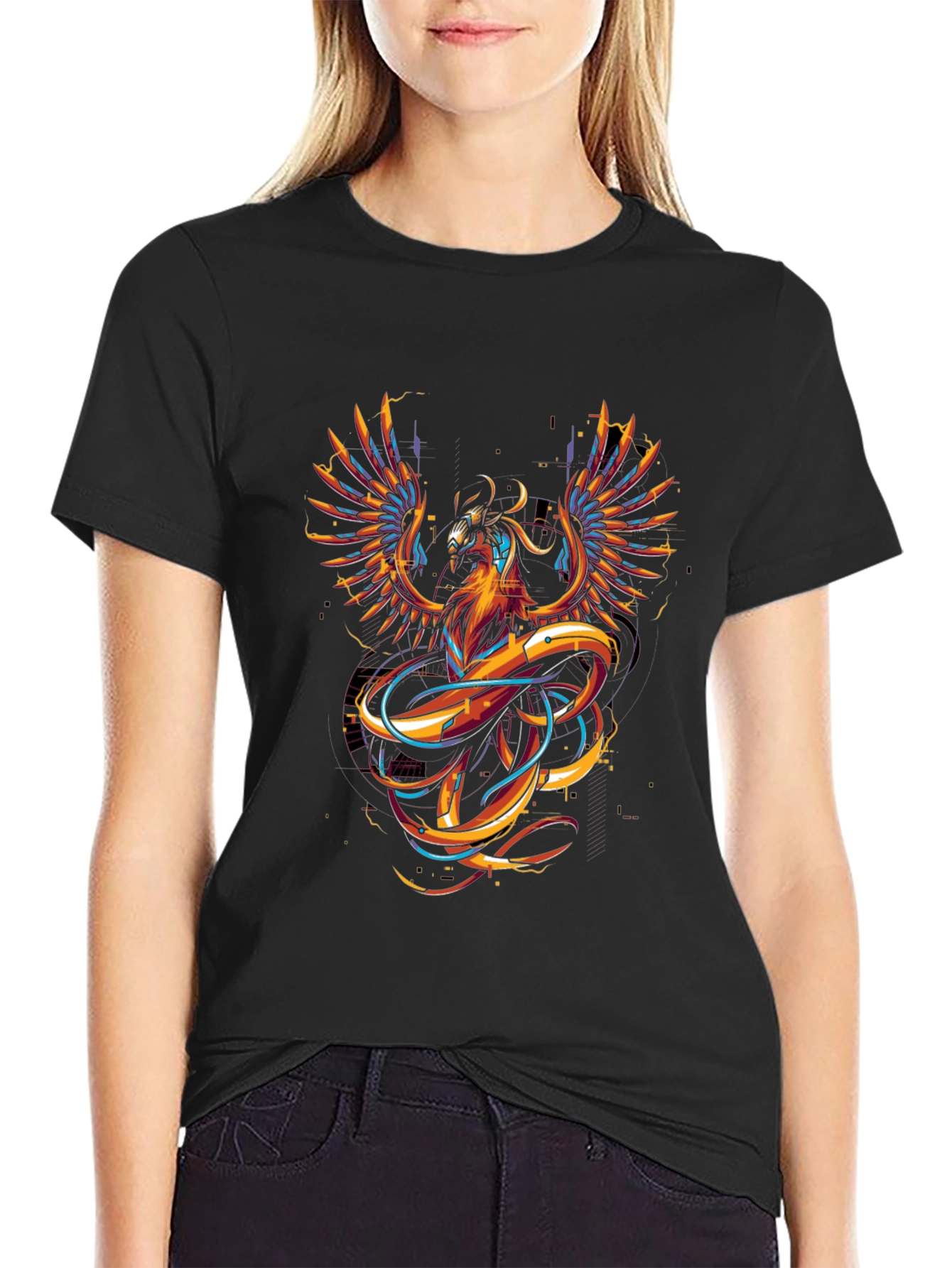 Black Phoenix Graphic Black T-Shirt view 2