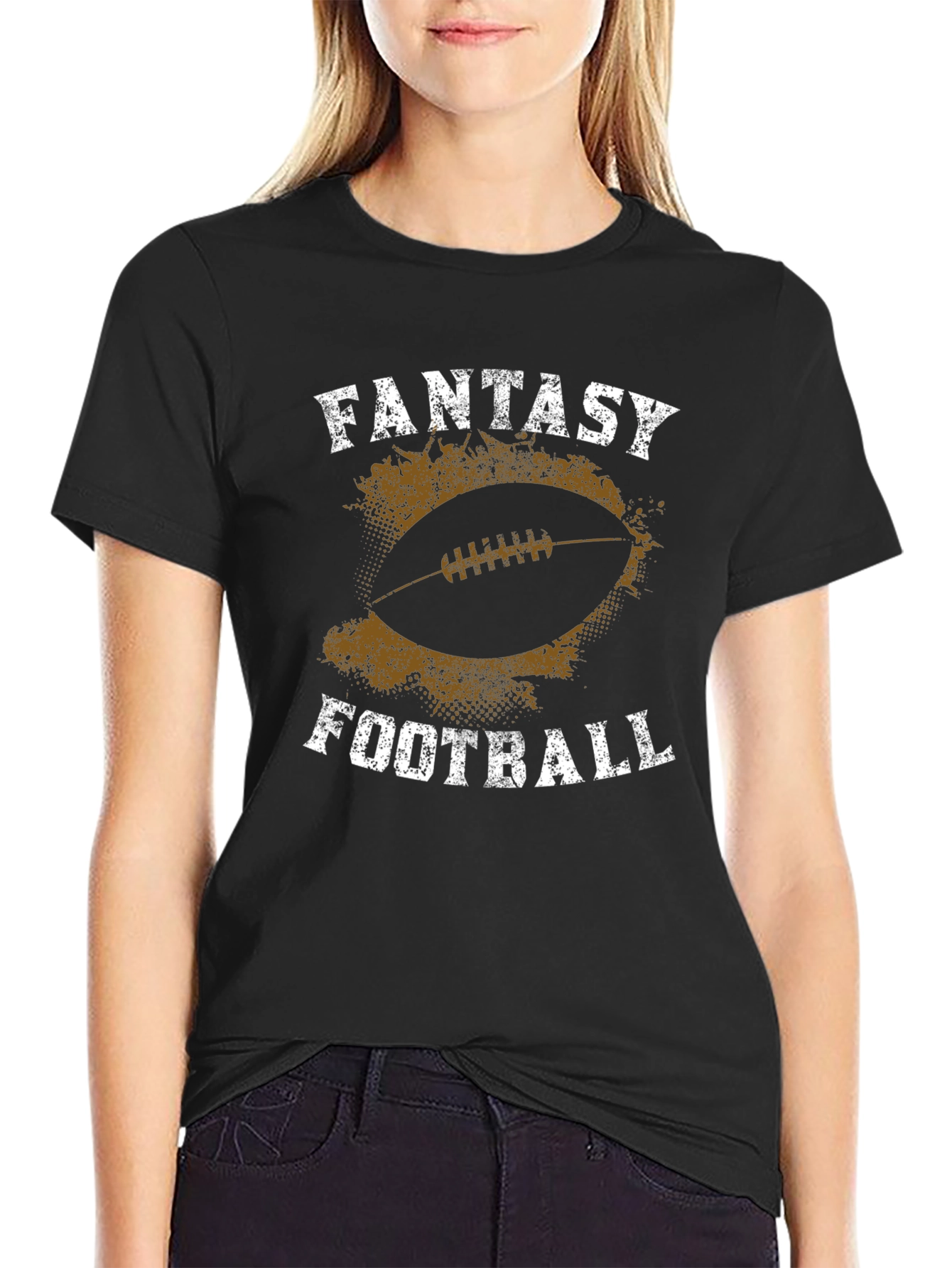Black Fantasy Football Graphic T-Shirt view 2