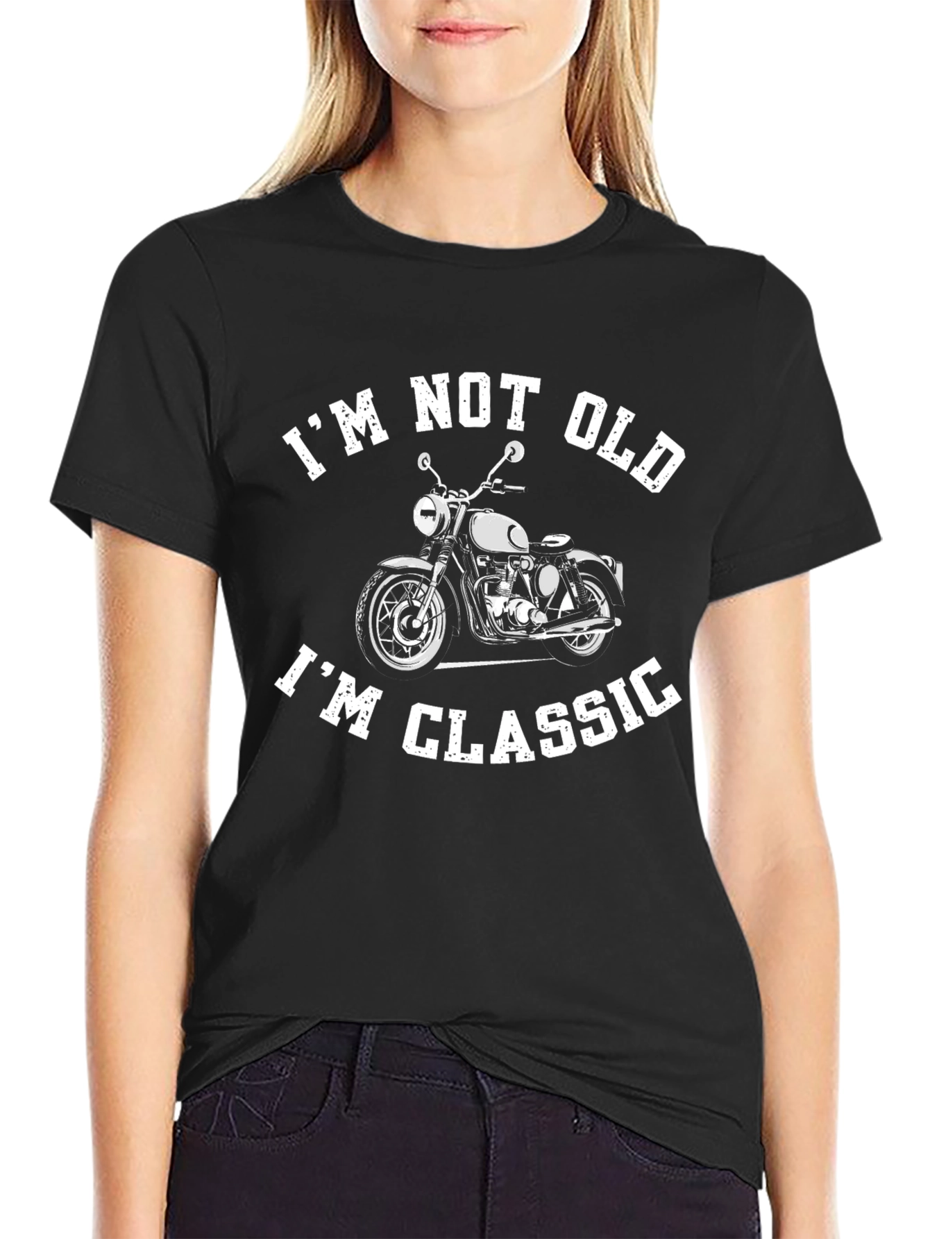 Black I'm Not Old I'm Classic Motorcycle Black T-Shirt view 2