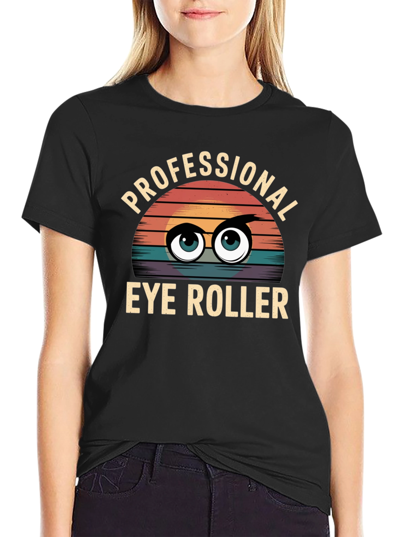 Black Professional Eye Roller T-Shirt view 2
