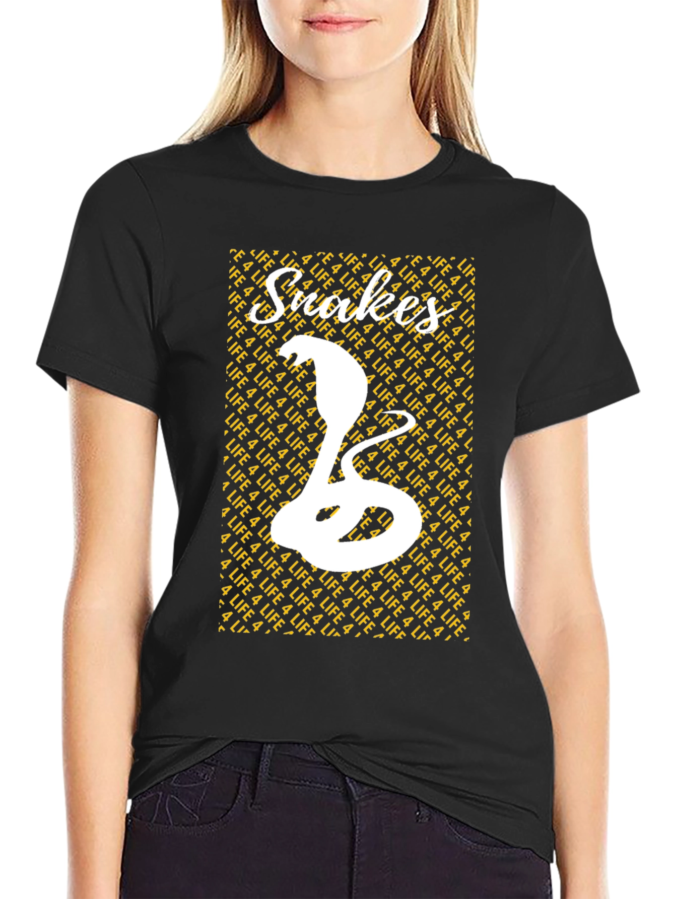 Black Snakes 4 Life Graphic Print T-Shirt view 2