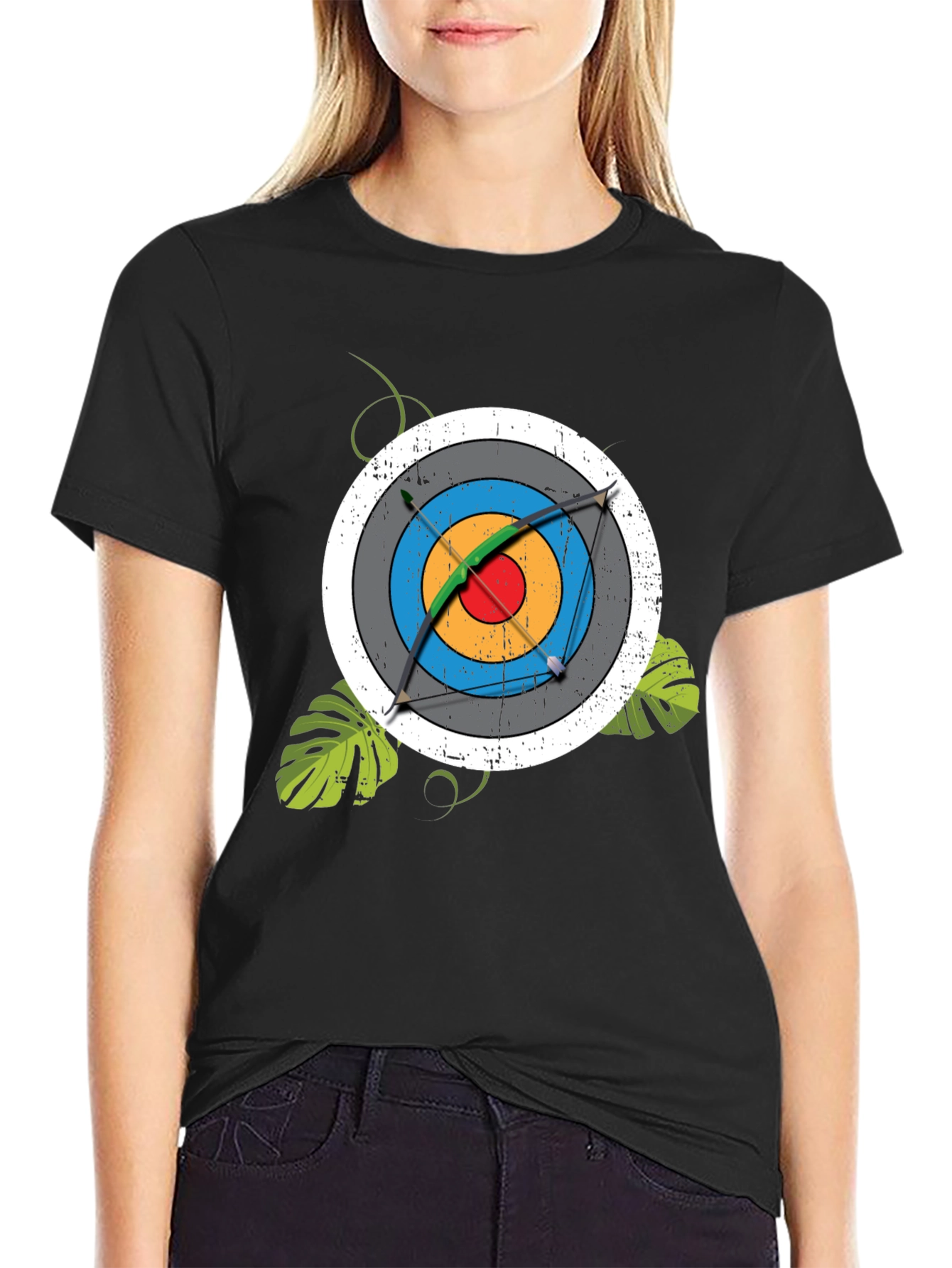 Black Archery Target Graphic Tee - Men's Black T-Shirt view 2