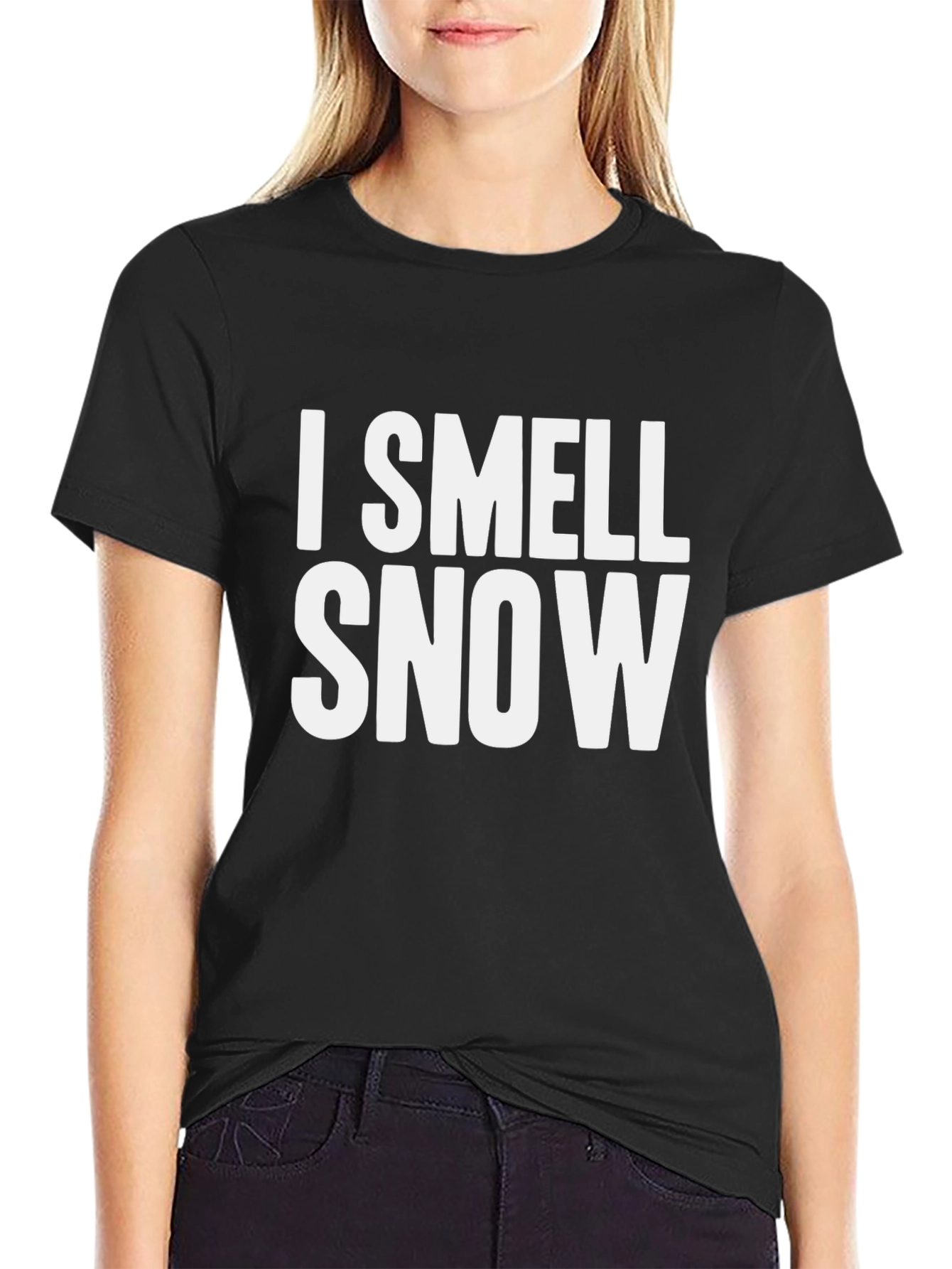 Black I Smell Snow Graphic Tee - Comfortable Everyday Wear view 2