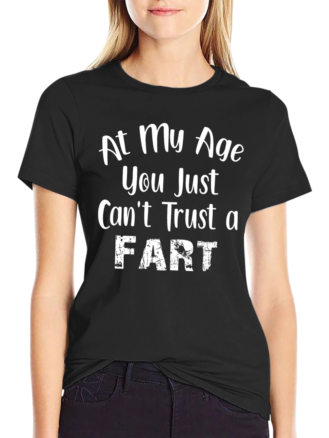 Black Funny "Trust a Fart" Graphic T-Shirt view 2