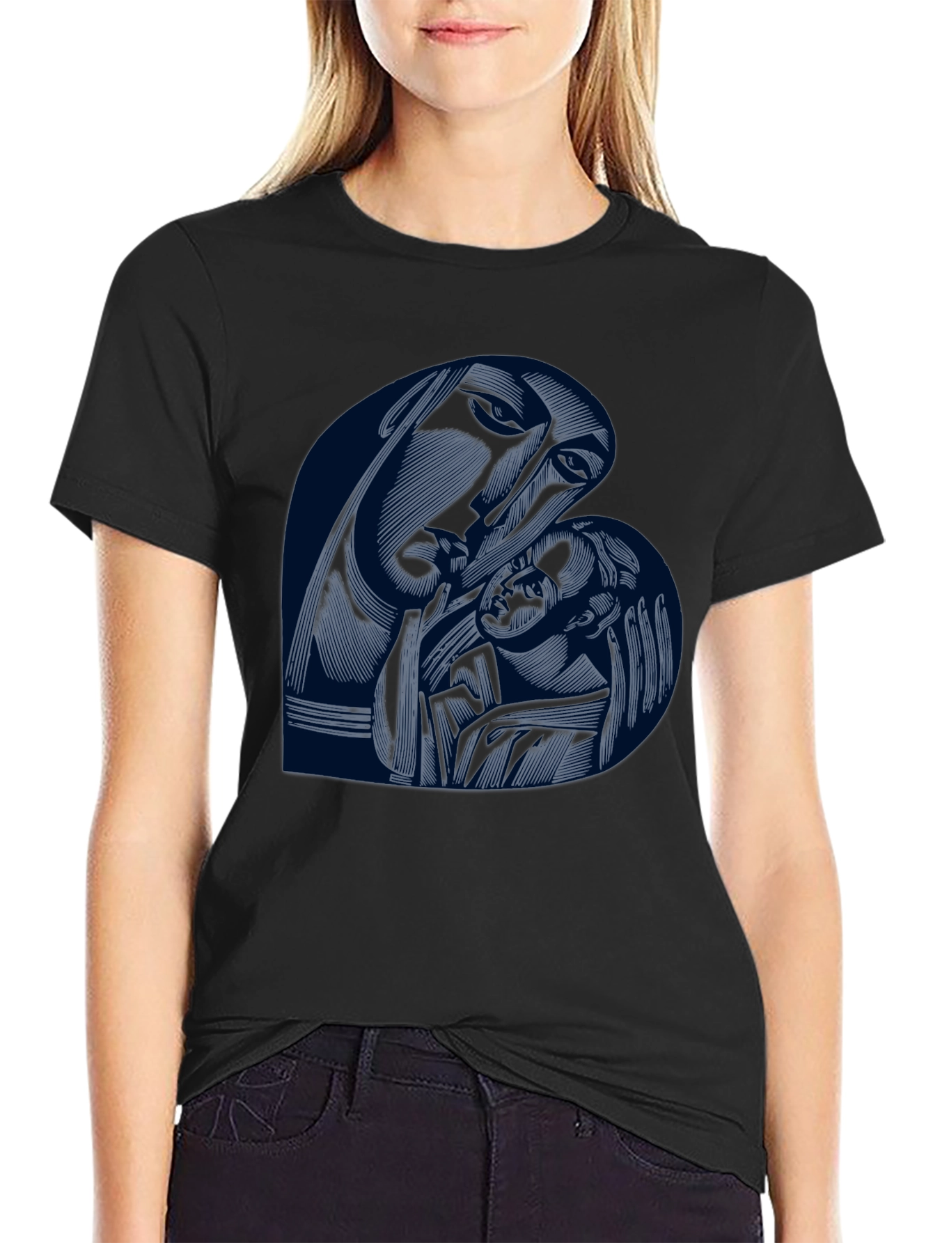 Black Madonna and Child Graphic T-Shirt view 2