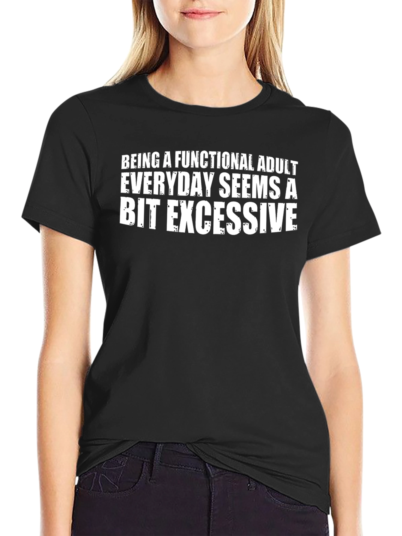 Black Functional Adult Sarcastic T-Shirt view 2