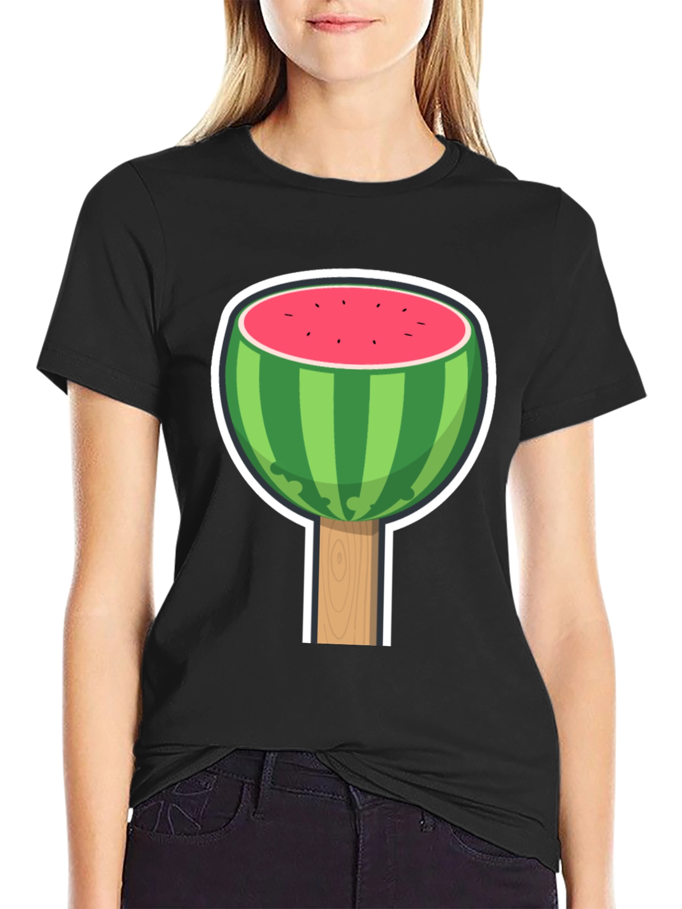 Black Watermelon Lollipop Graphic Tee view 2