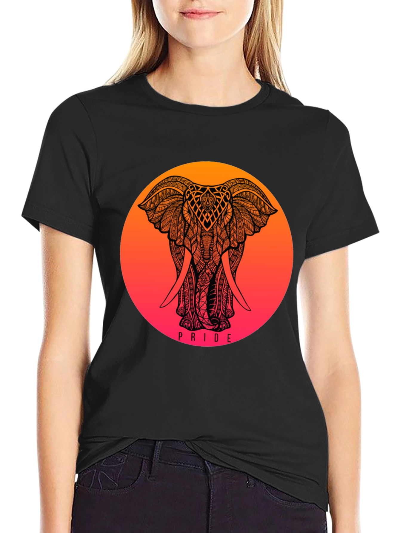 Black Pride Elephant Graphic Tee - Black view 2