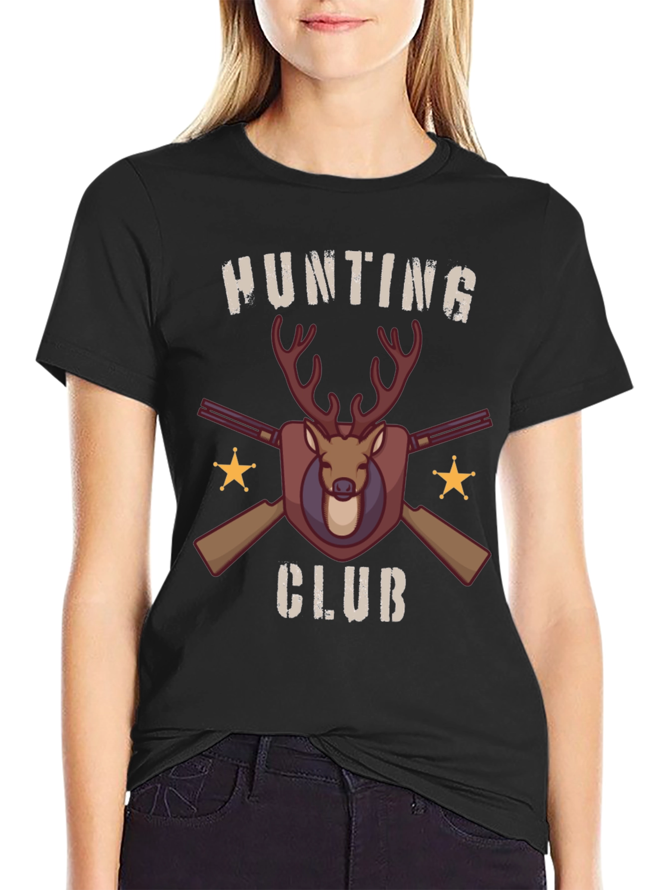Black Hunting Club Graphic T-Shirt - Black view 2