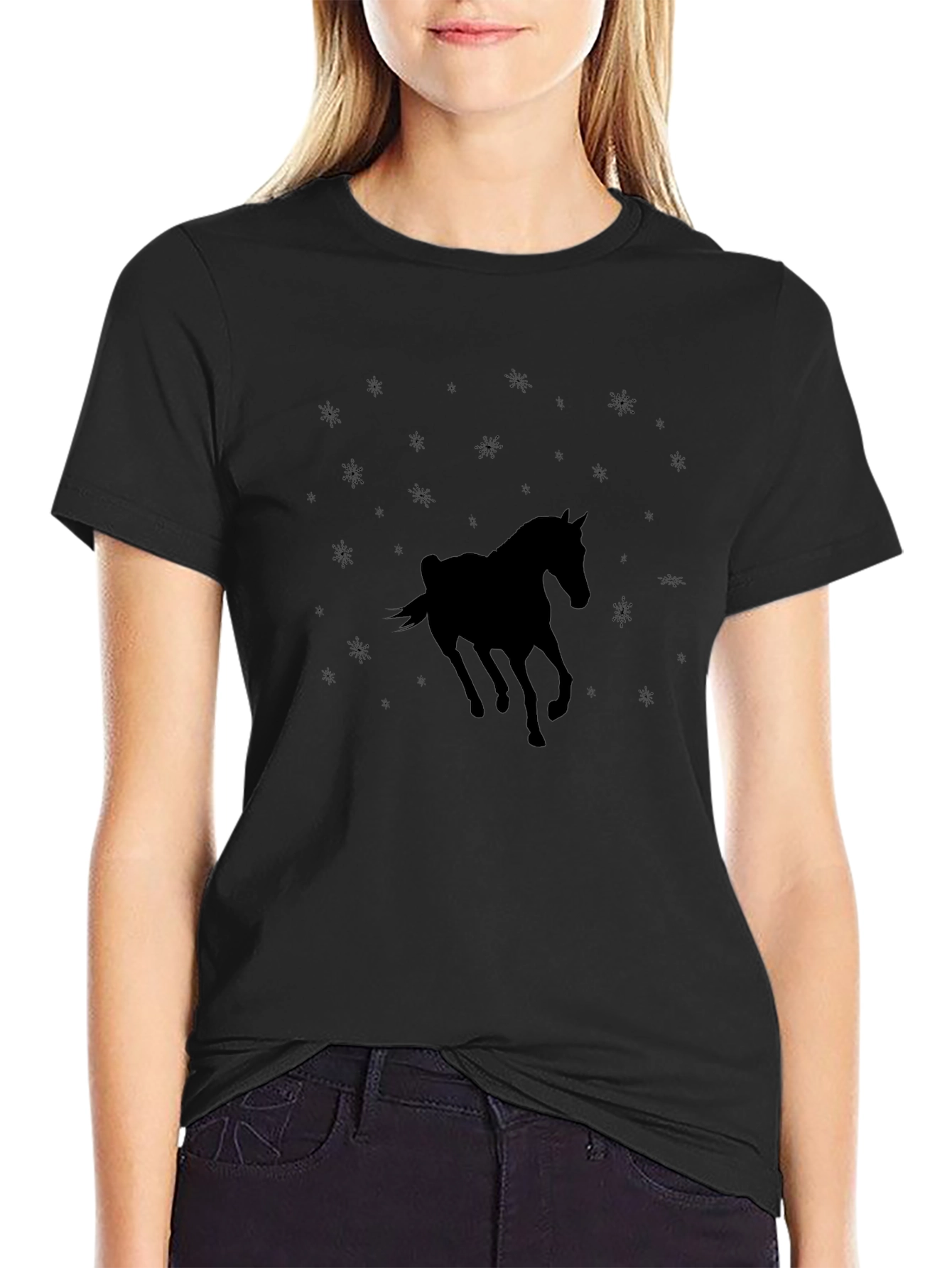 Black Black Horse Silhouette T-Shirt view 2