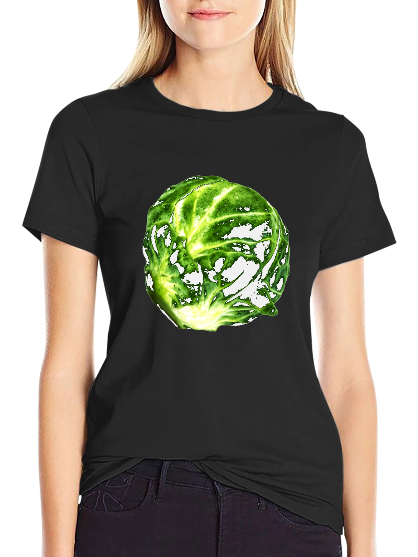 Black Brussels Sprout Graphic T-Shirt view 2
