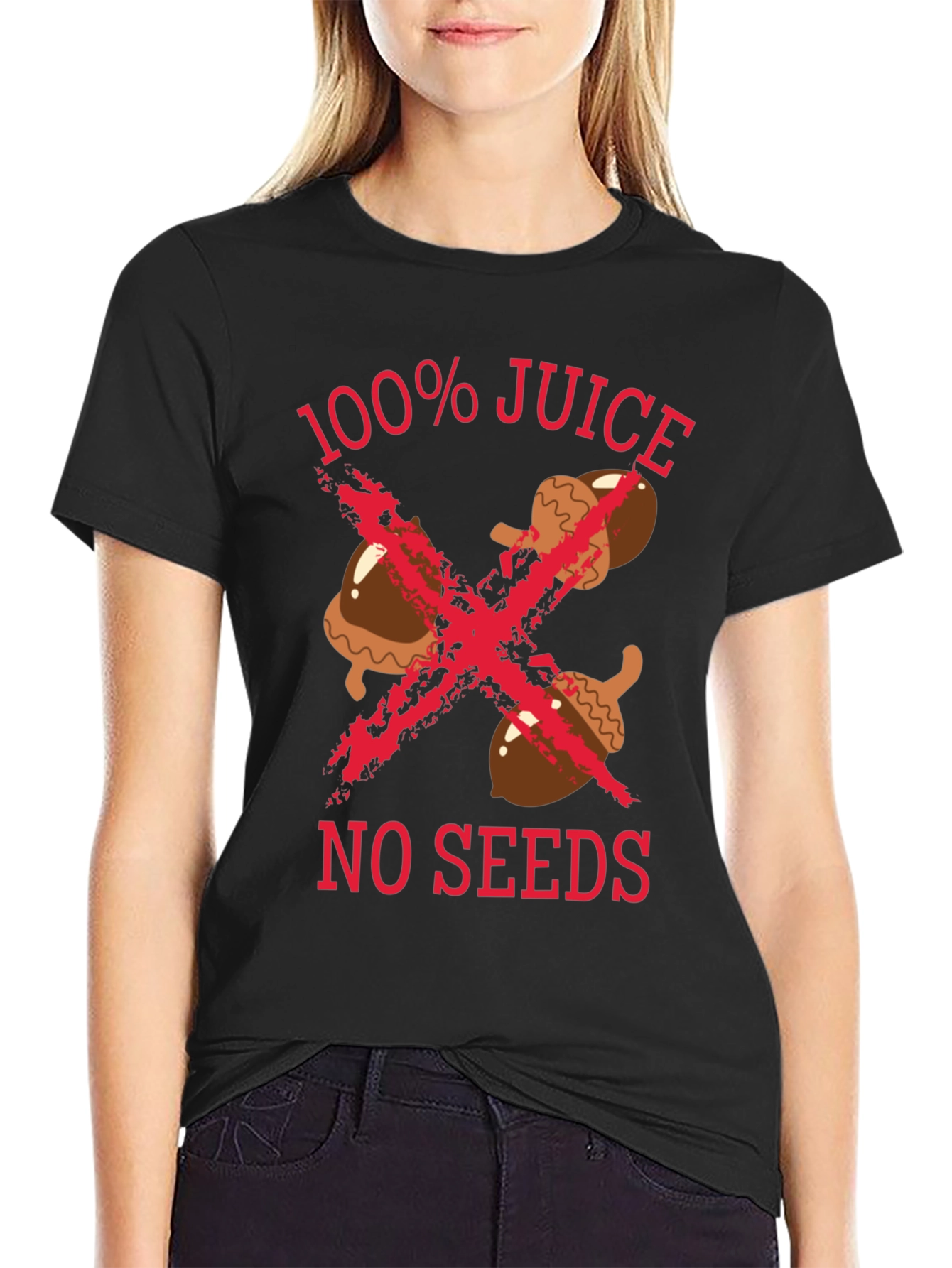 Black 100% Juice No Seeds Graphic Tee - Black view 2
