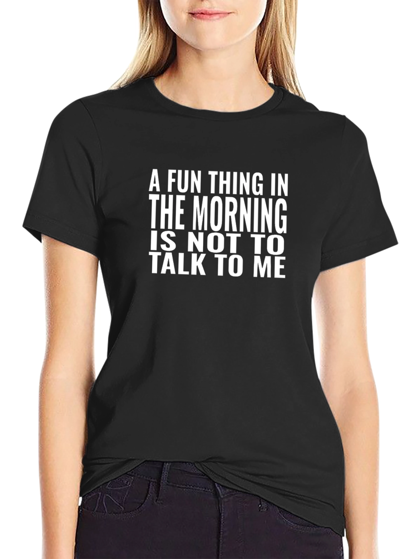 Black Funny "Don't Talk to Me" Black T-Shirt view 2