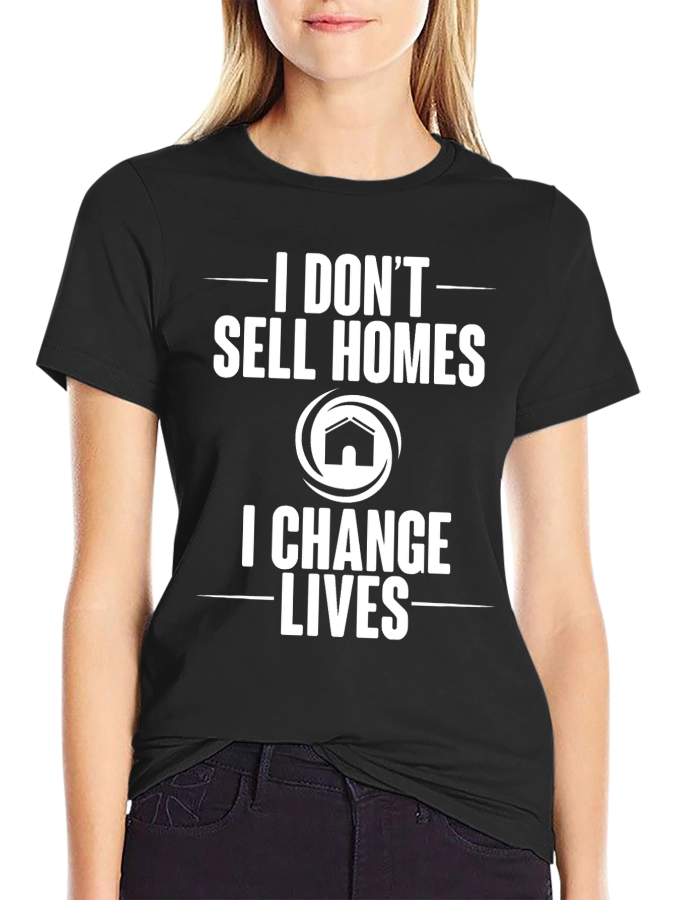 Black Realtor T-Shirt: I Change Lives view 2