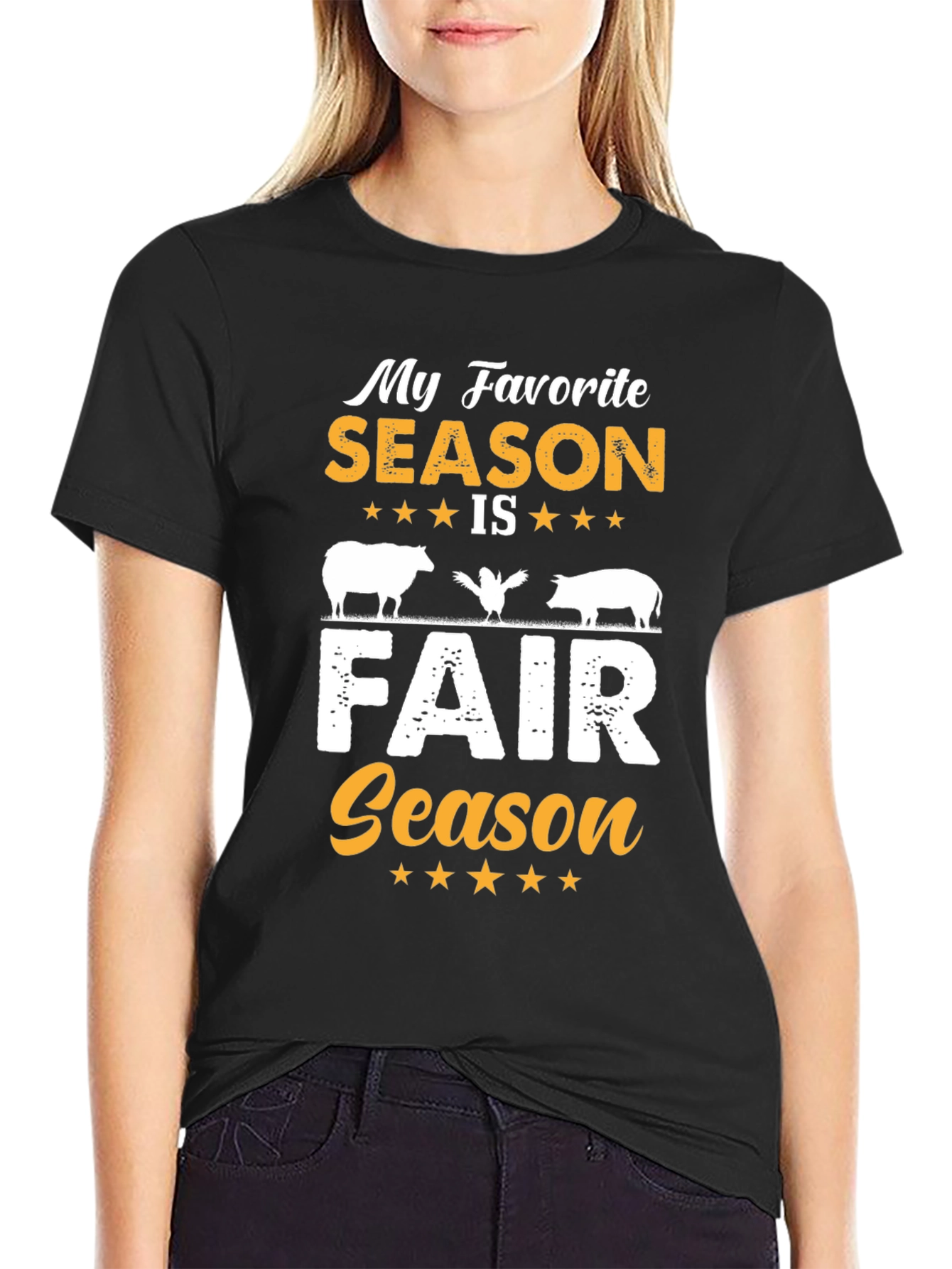 Black My Favorite Season is Fair Season T-Shirt view 2