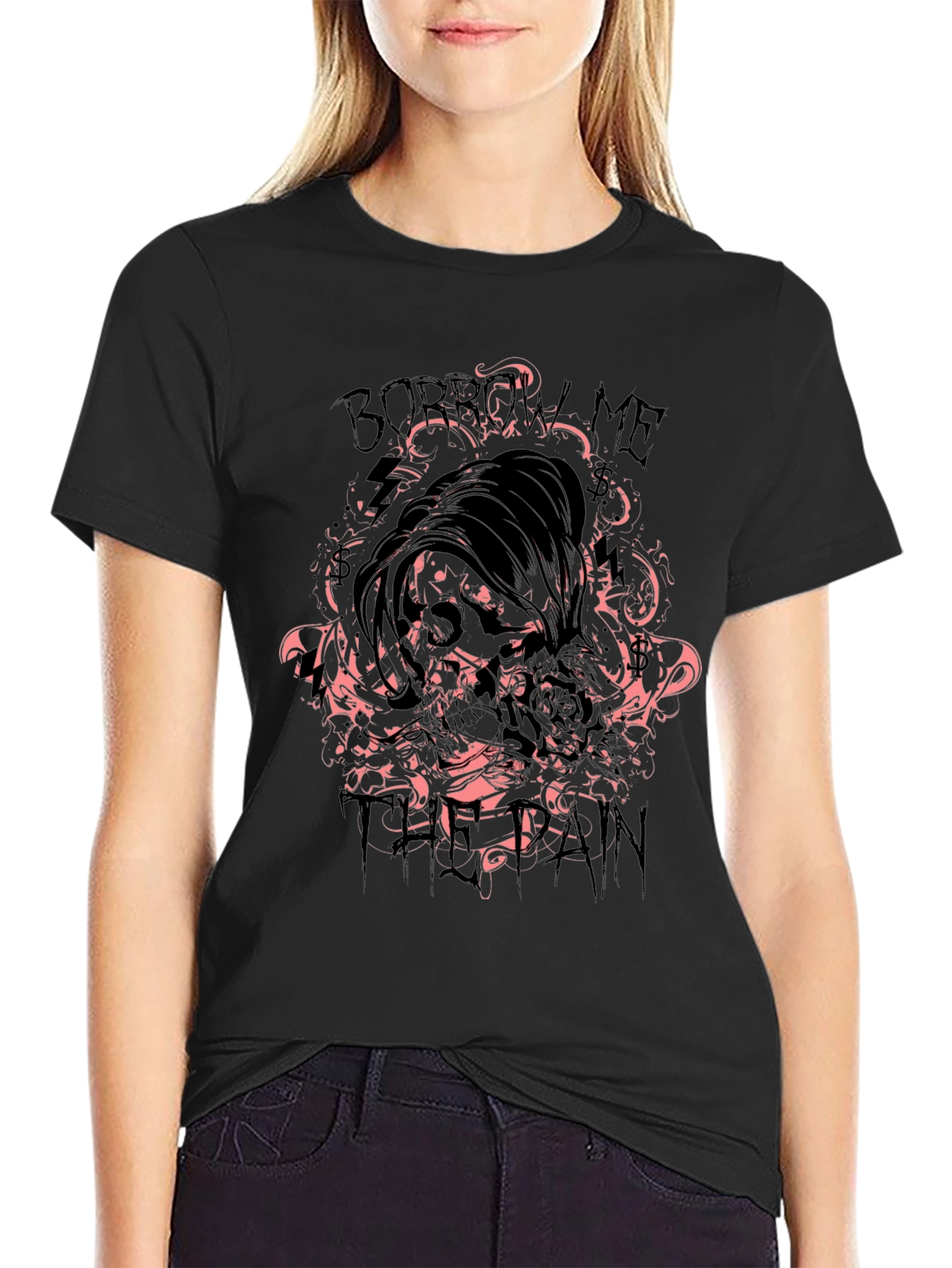 Black Sorry Me I'm Vegan Black Graphic Tee view 2