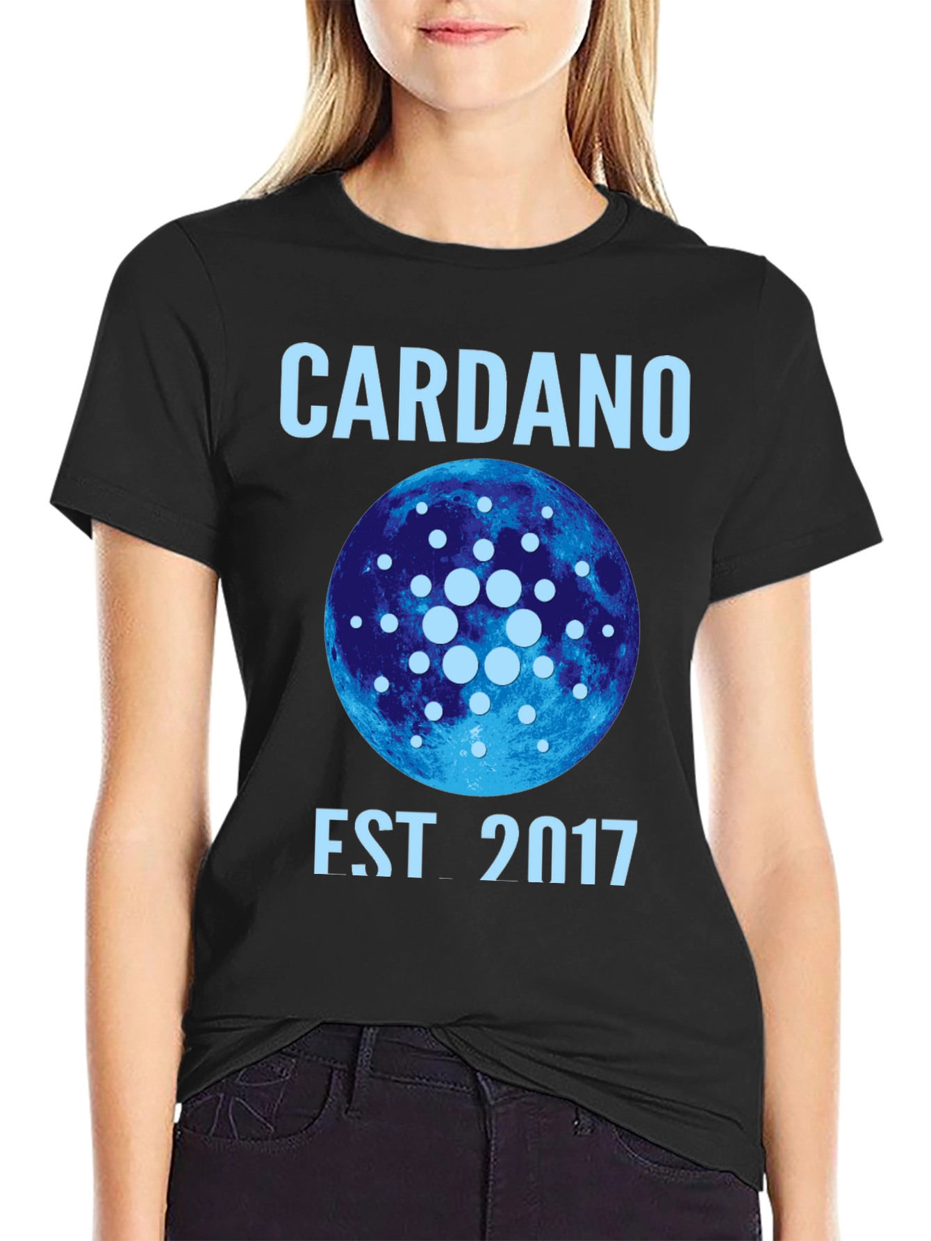 Black Cardano Est 2017 Black T-Shirt view 2