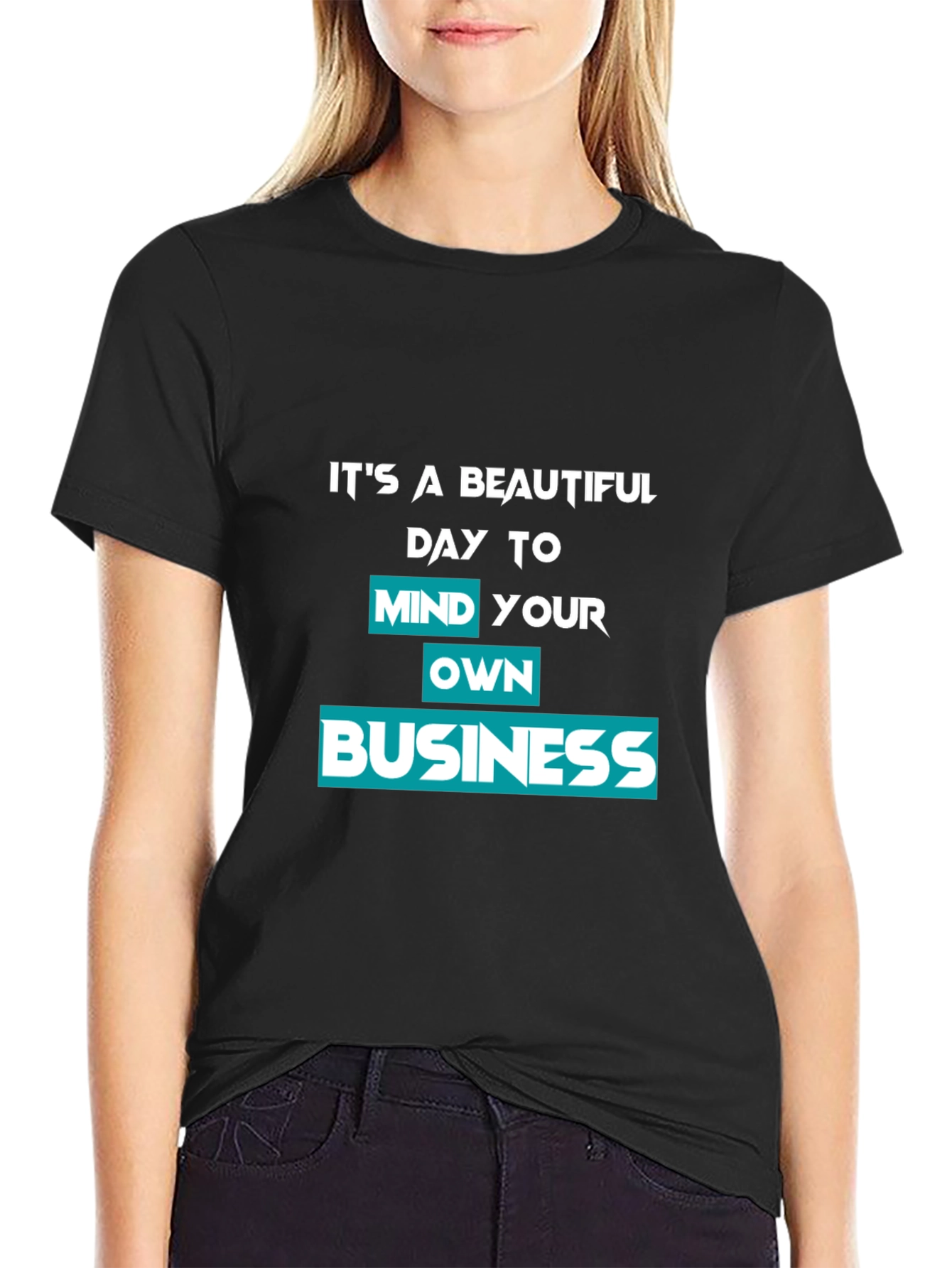 Black Mind Your Own Business Graphic Tee view 2