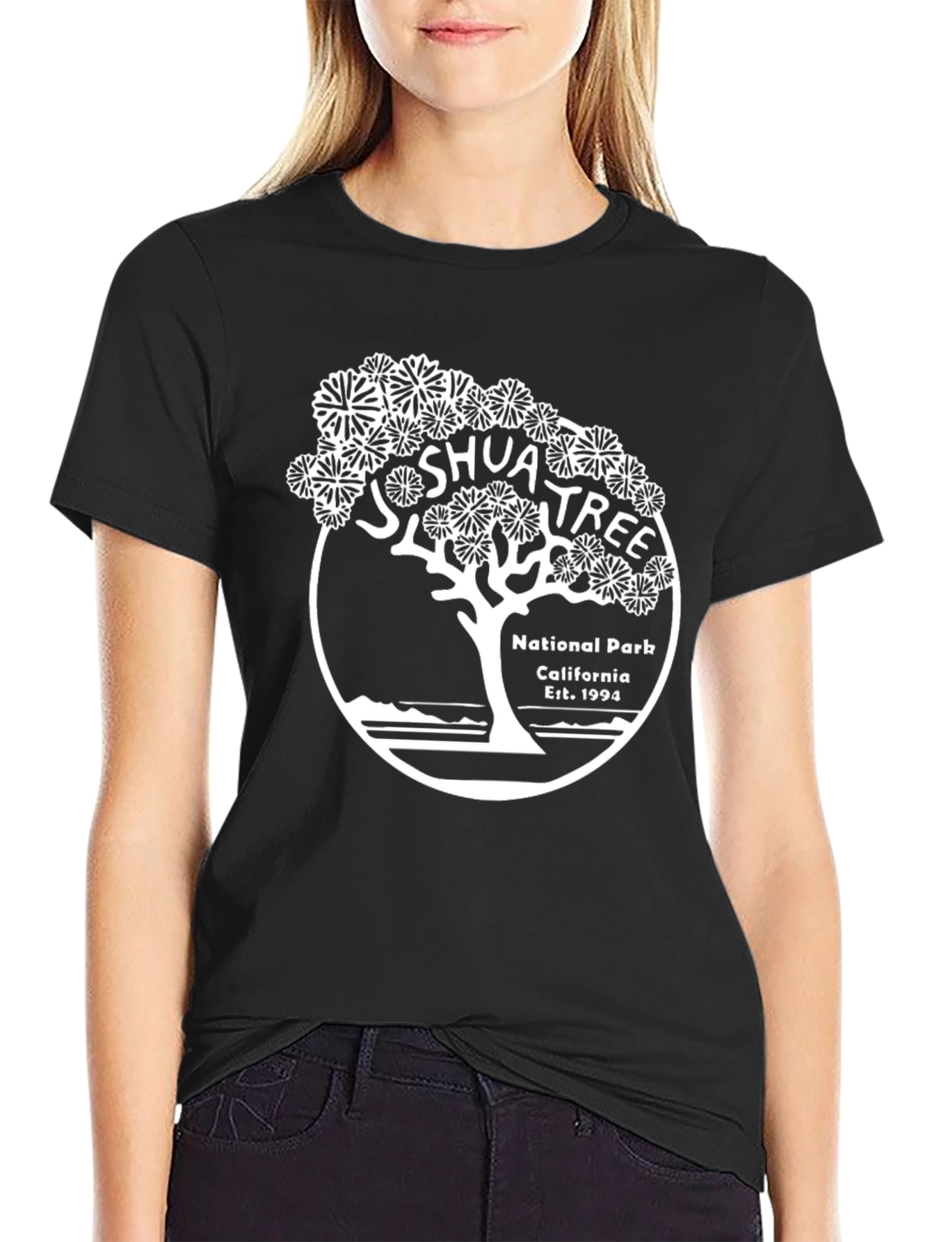 Black Joshua Tree National Park Black T-Shirt view 2