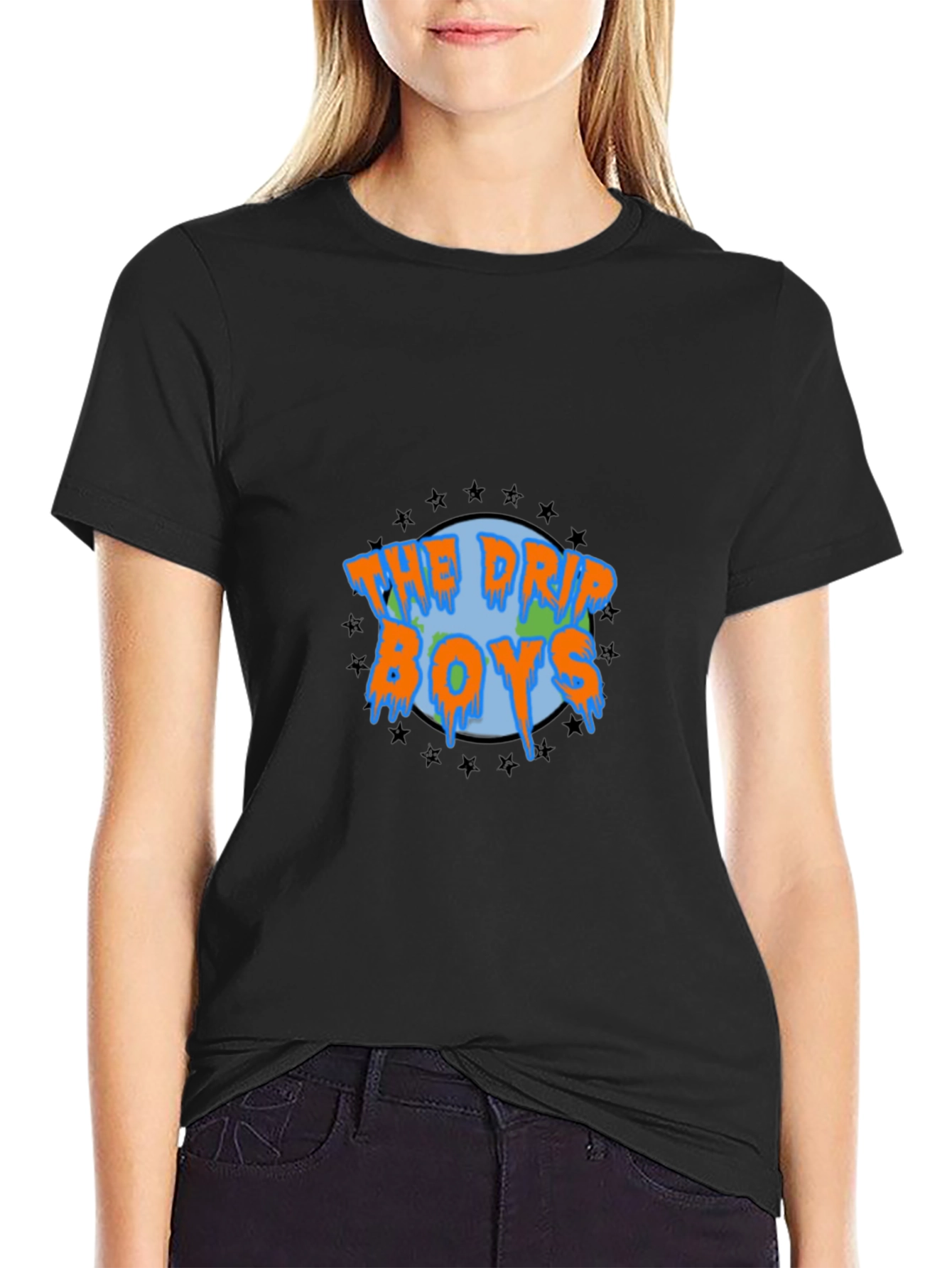 Black The Drip Boys Graphic Tee - Black Cotton T-Shirt view 2
