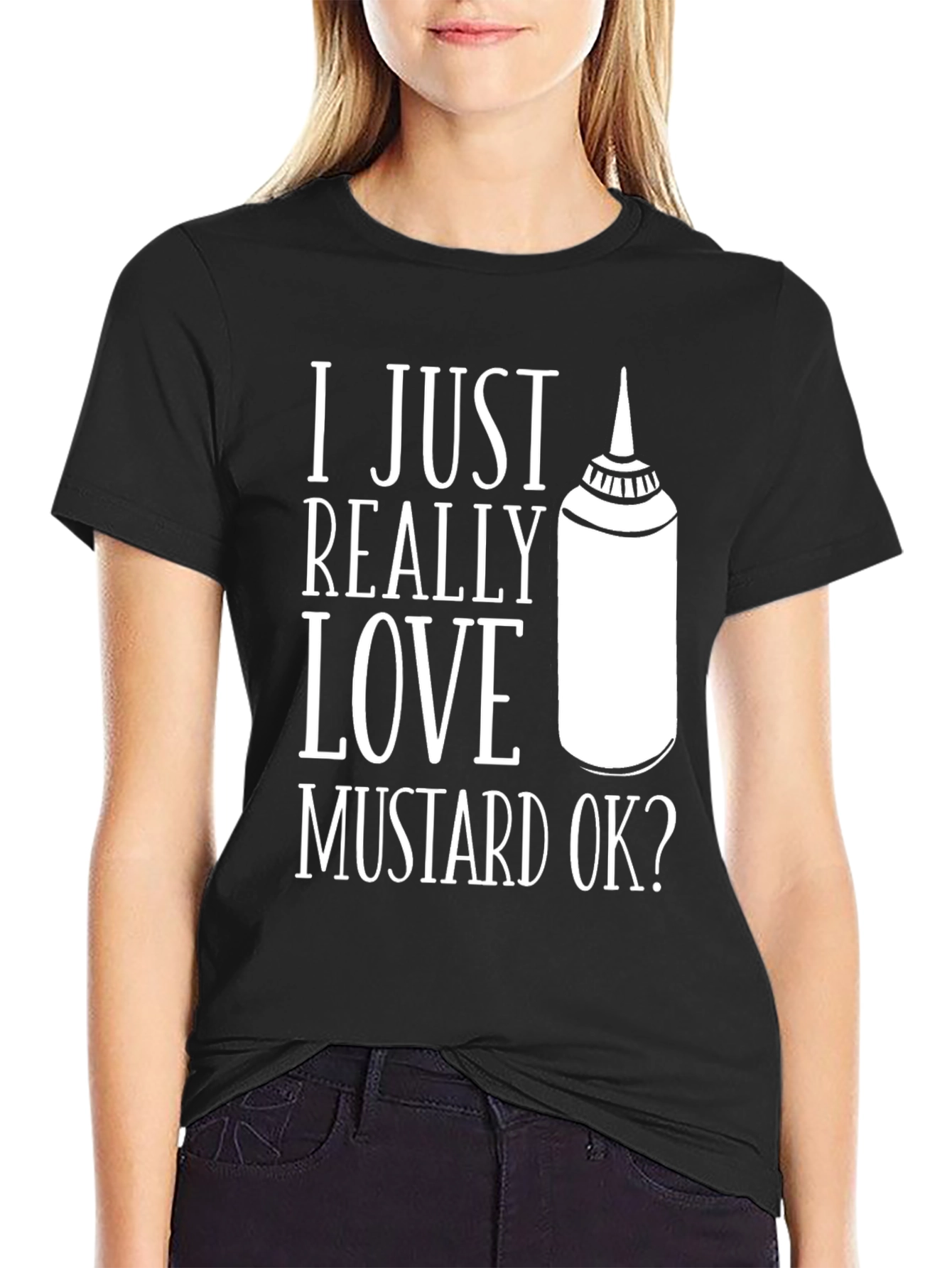 Black Mustard Lover T-Shirt - I Just Really Love Mustard Ok? view 2