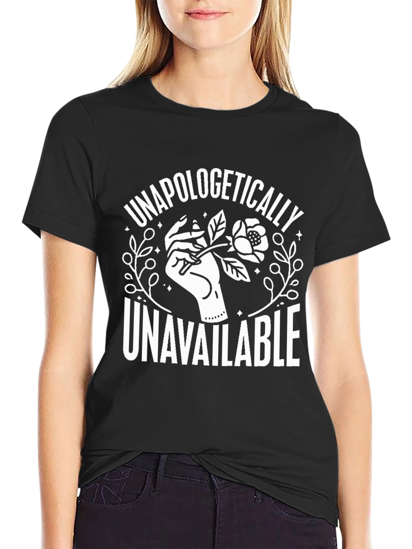 Black Unapologetically Unavailable Graphic Tee view 2