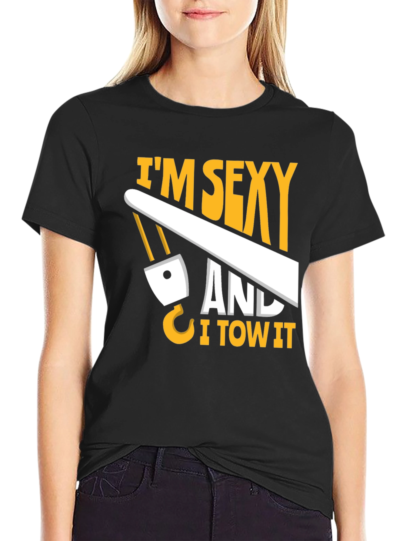 Black I'm Sexy And I Tow It T-Shirt view 2