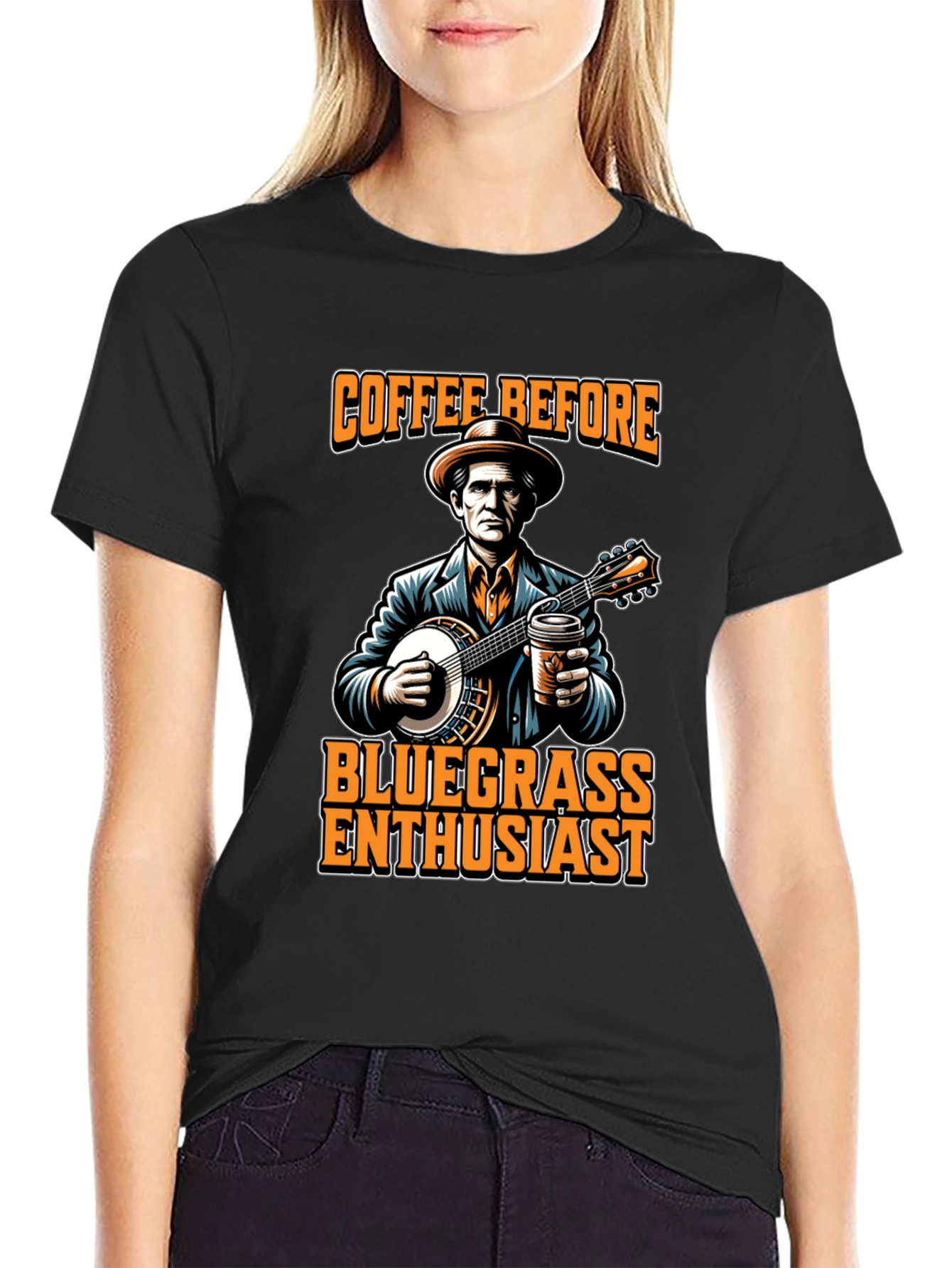 Black Coffee Before Bluegrass T-Shirt view 2