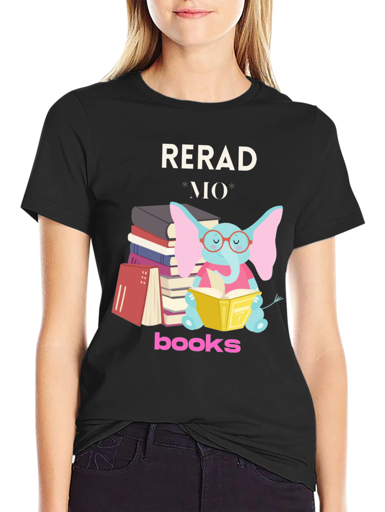 Black Read More Books T-Shirt view 2
