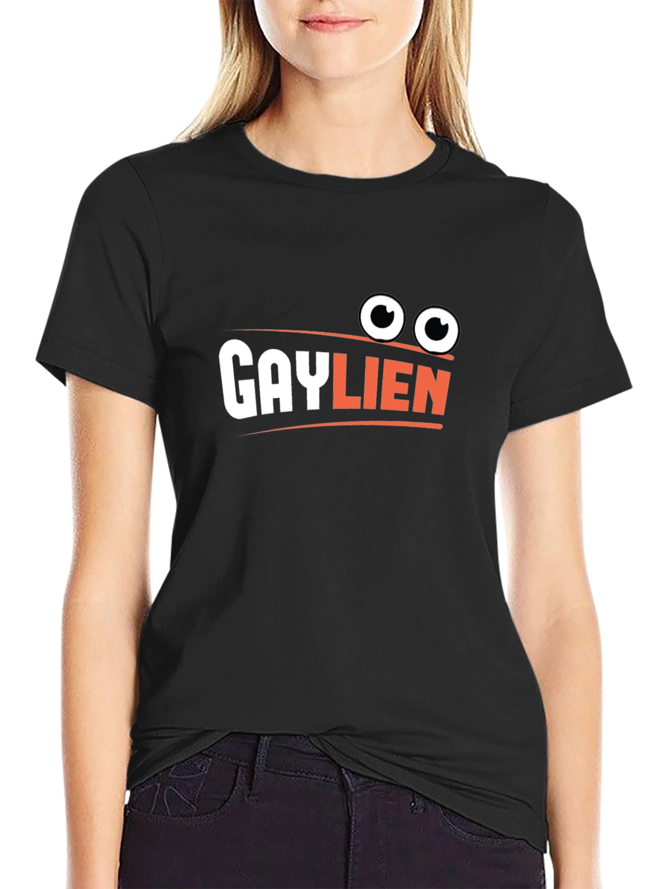 Black Gaylien T-Shirt - Funny Graphic Tee view 2
