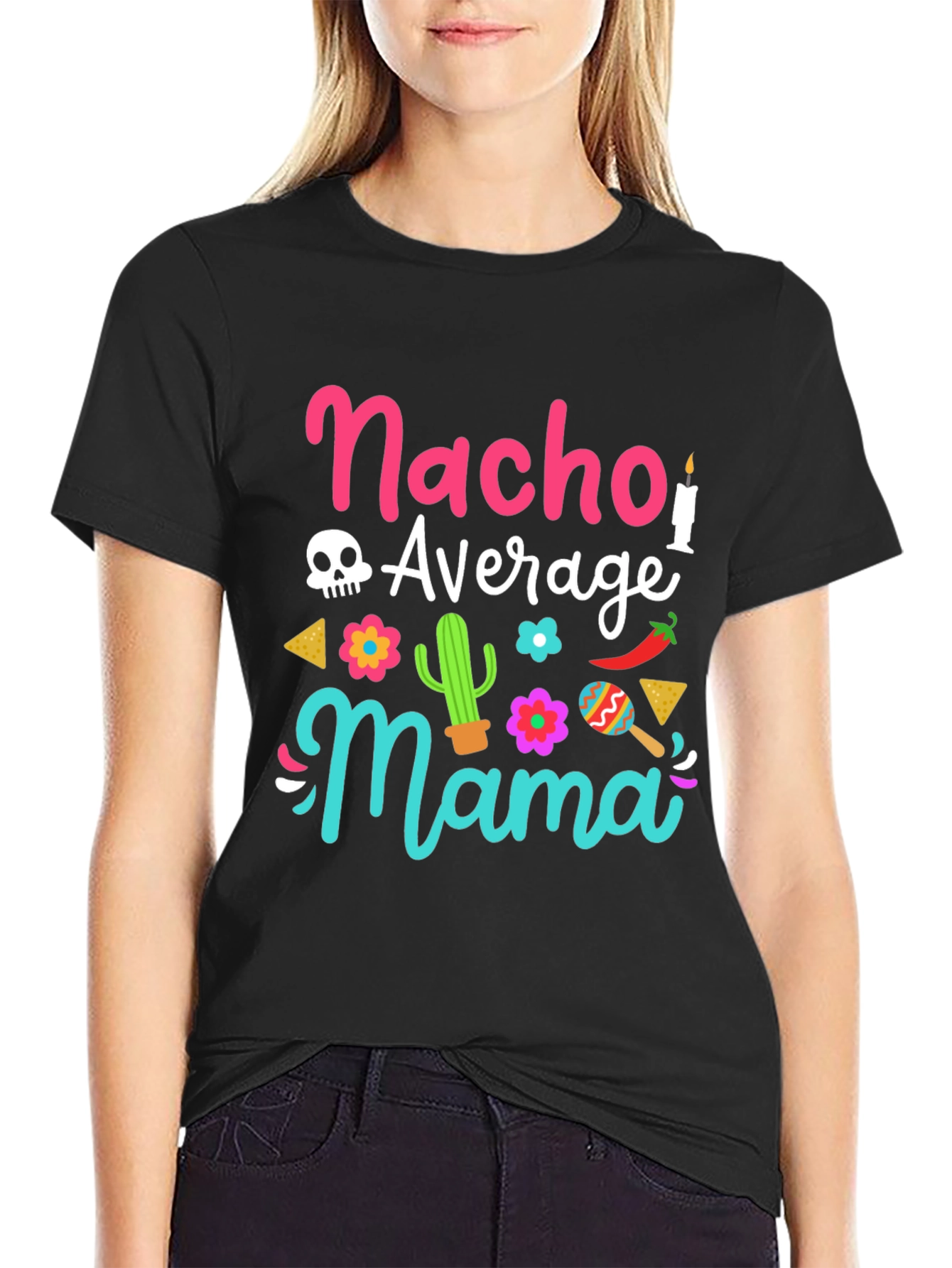Black Nacho Average Mama Graphic Tee view 2