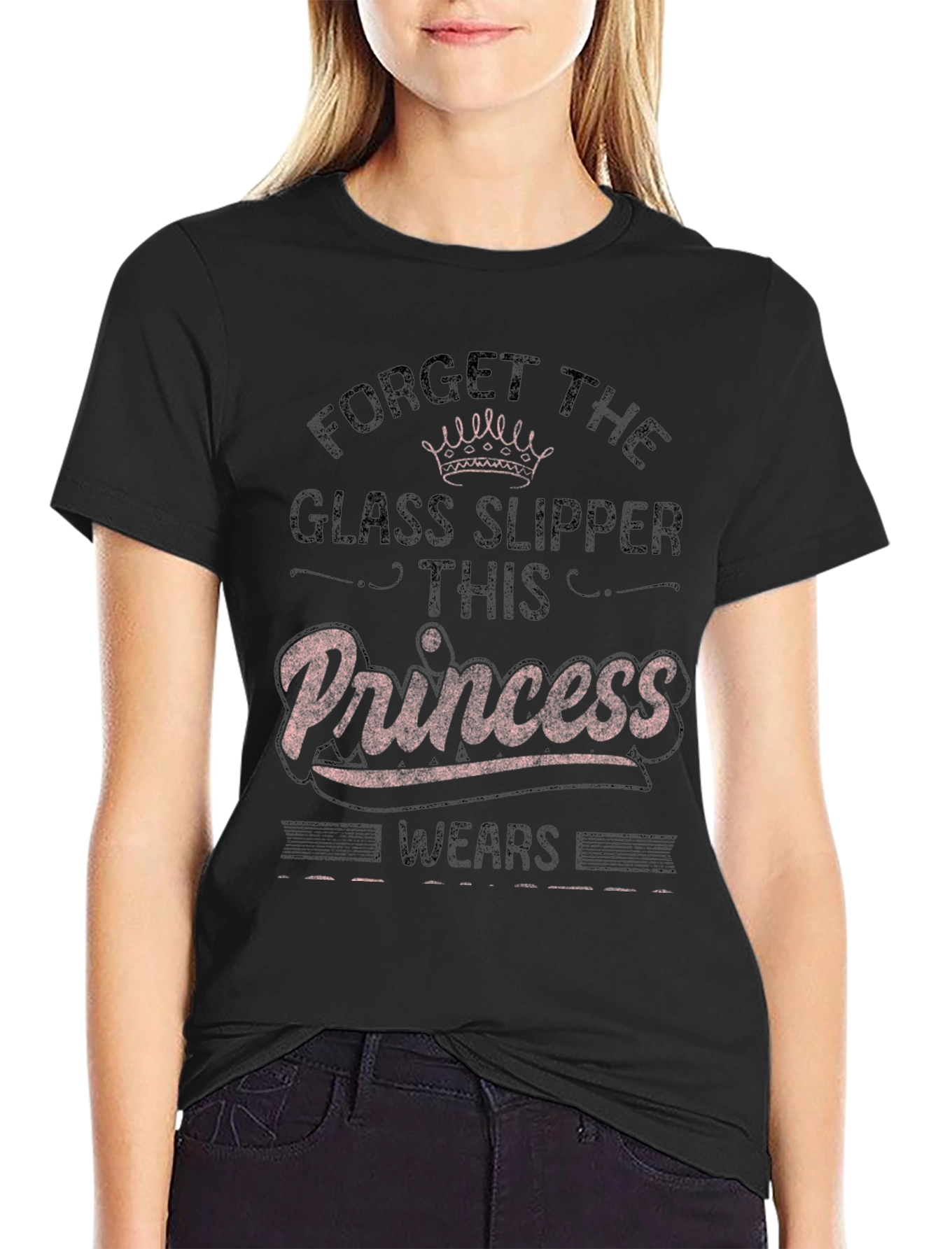 Black Princess Wears T-Shirt - Forget Glass Slippers view 2