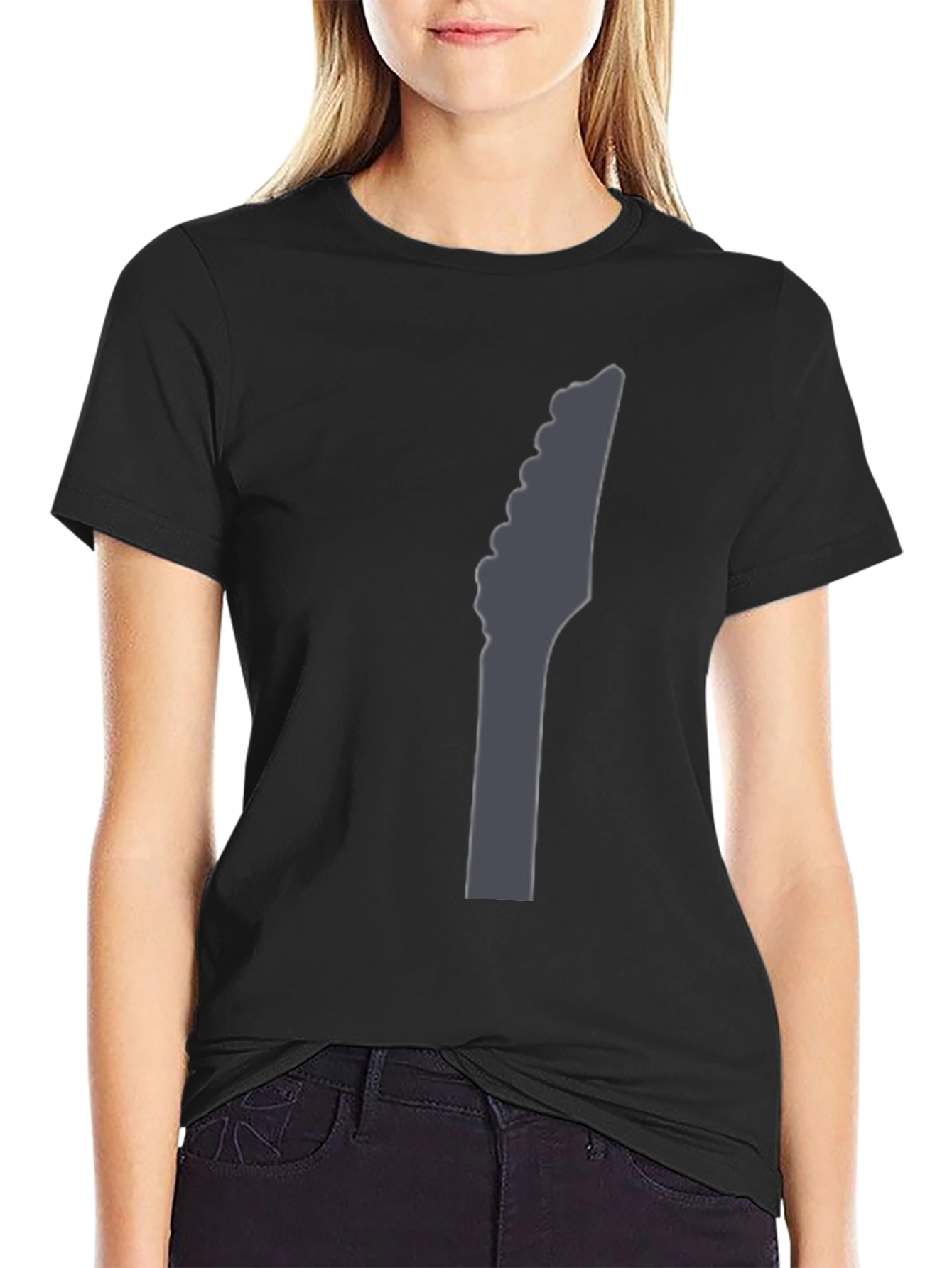 Black Guitar Headstock Graphic Black T-Shirt view 2